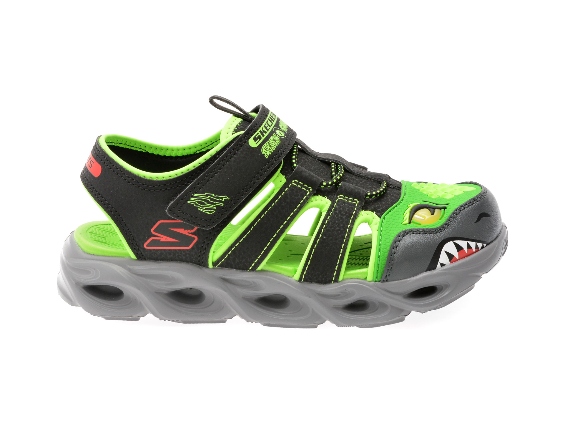 Pantofi sport SKECHERS negri, THERMO-SPLASH, din piele ecologica
