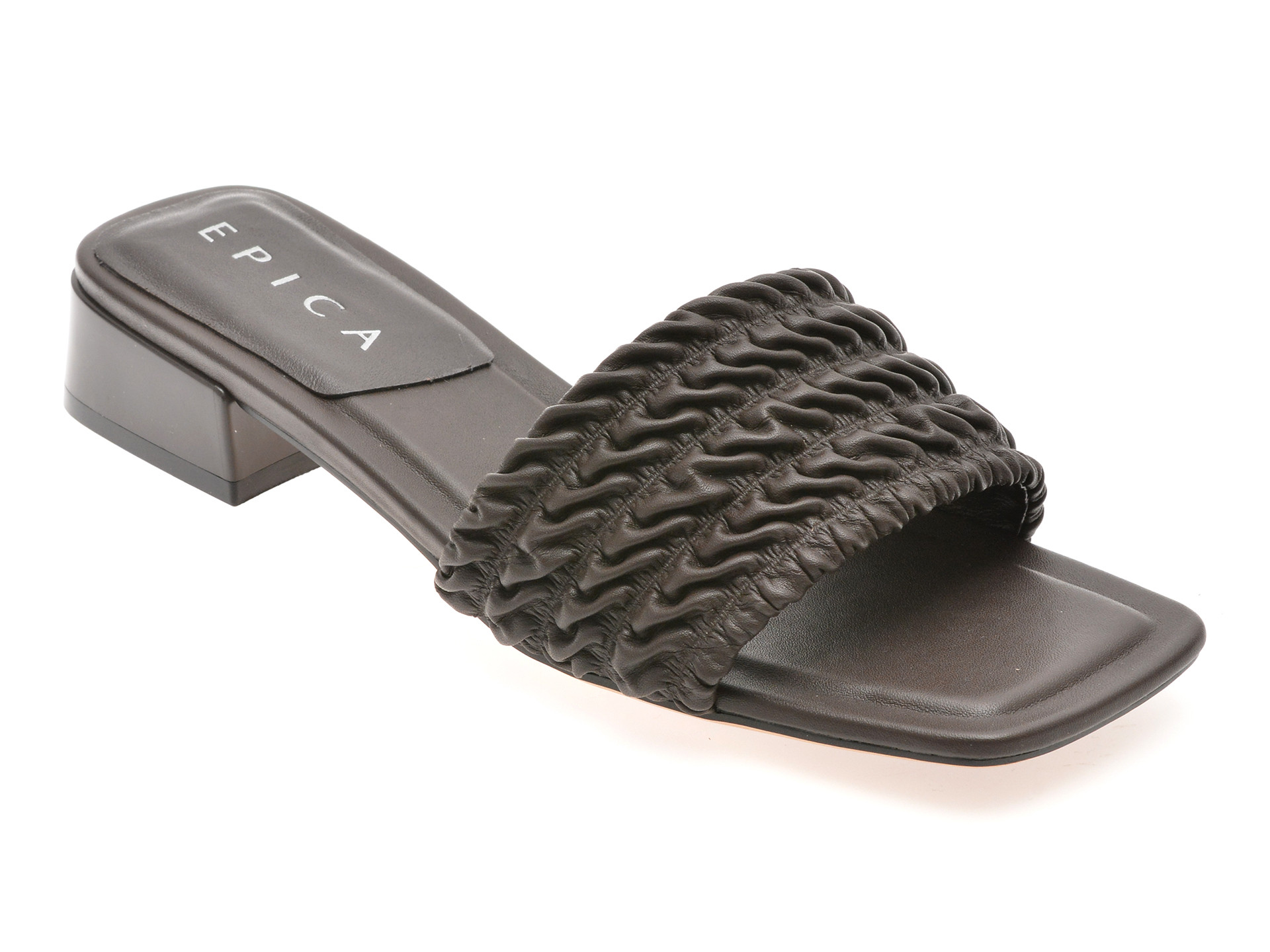 Papuci EPICA maro, 2750, din piele ecologica