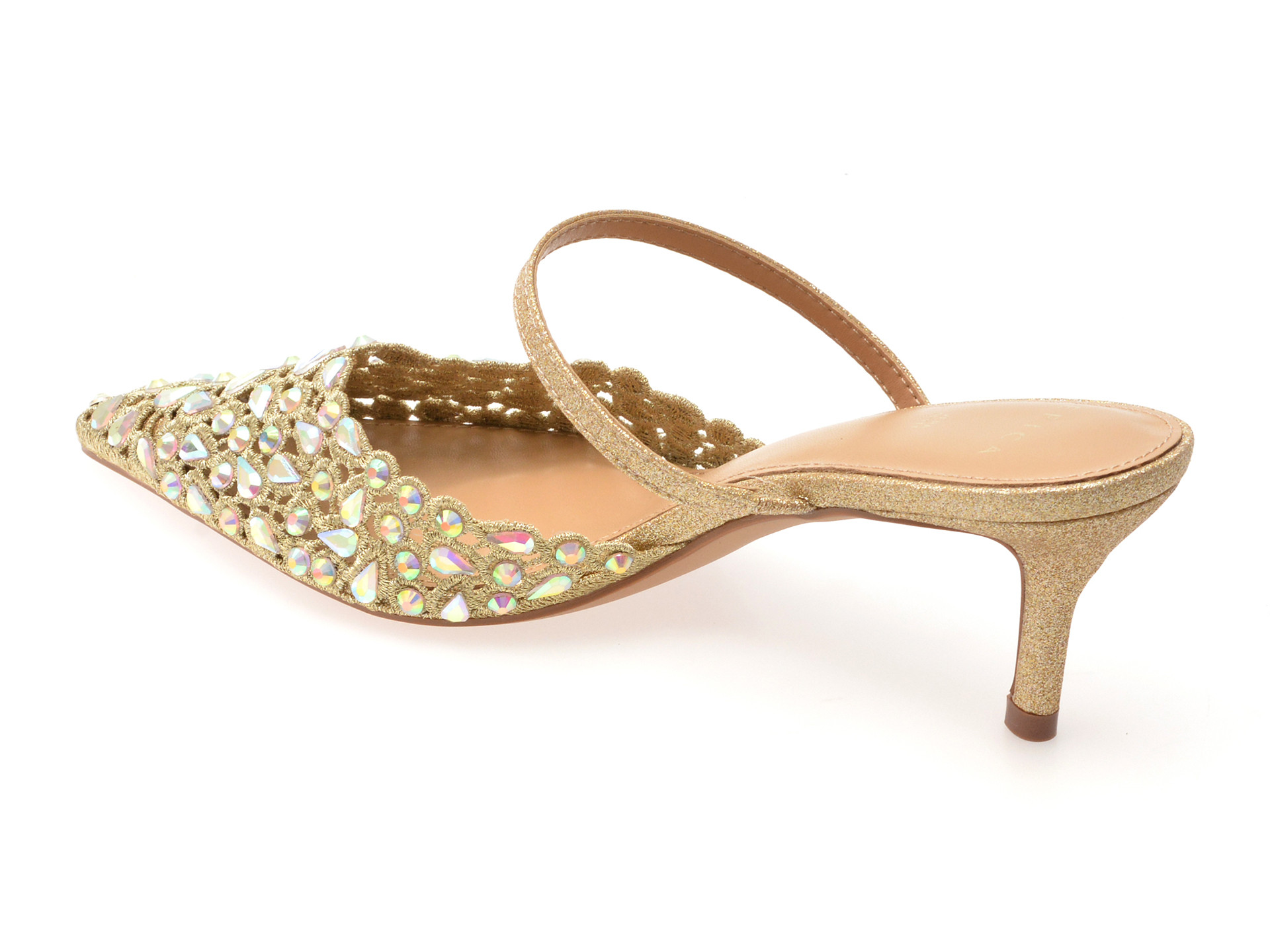Pantofi eleganti EPICA aurii, 101605, din material textil