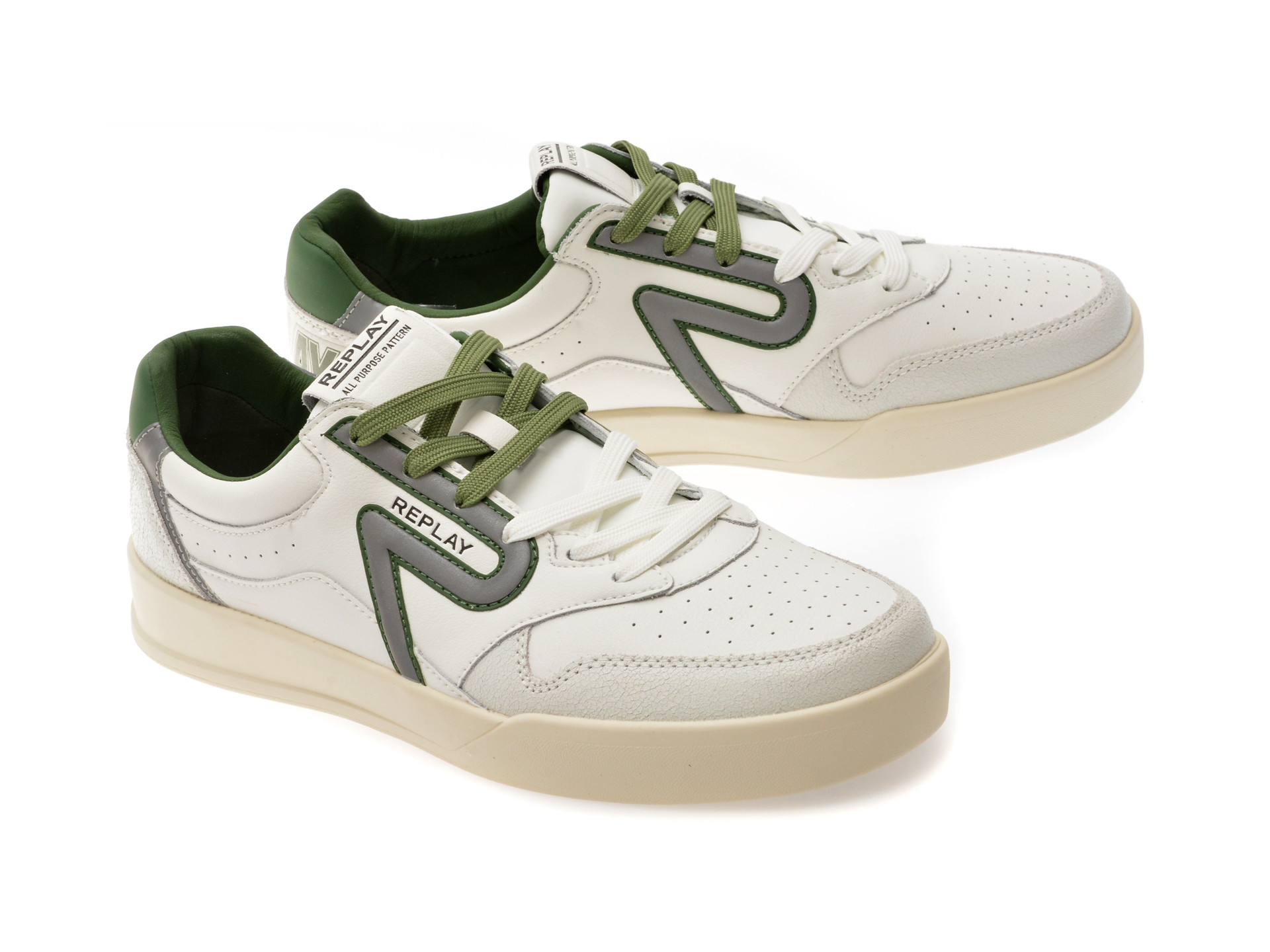 Pantofi sport REPLAY albi, MZ5N08L, din piele naturala