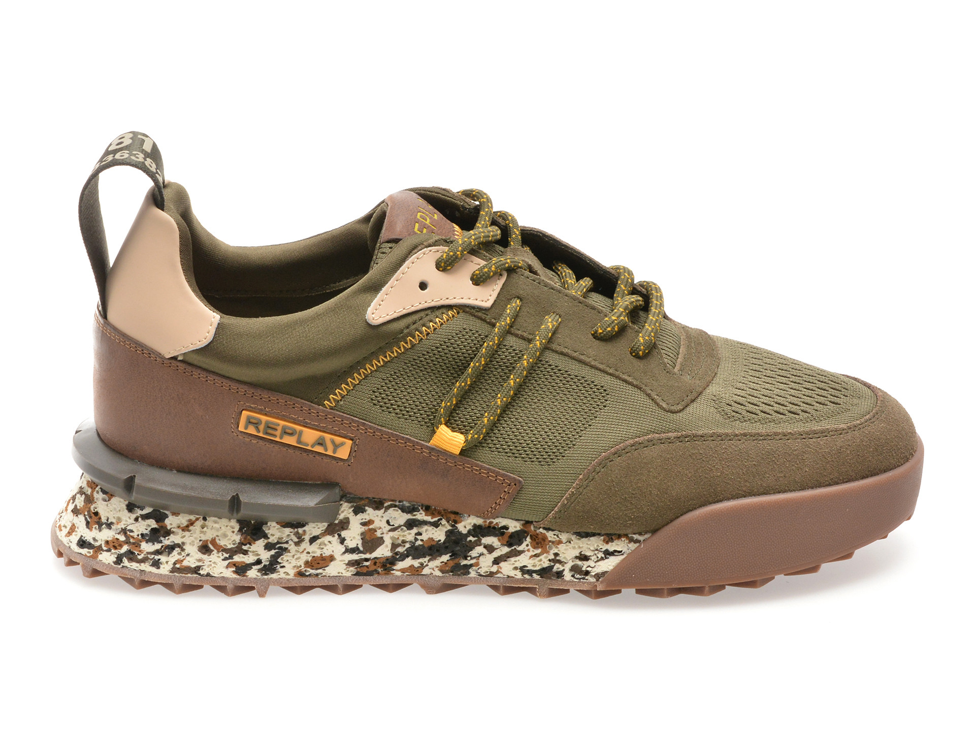 Pantofi sport REPLAY kaki, MS1P55L, din material textil