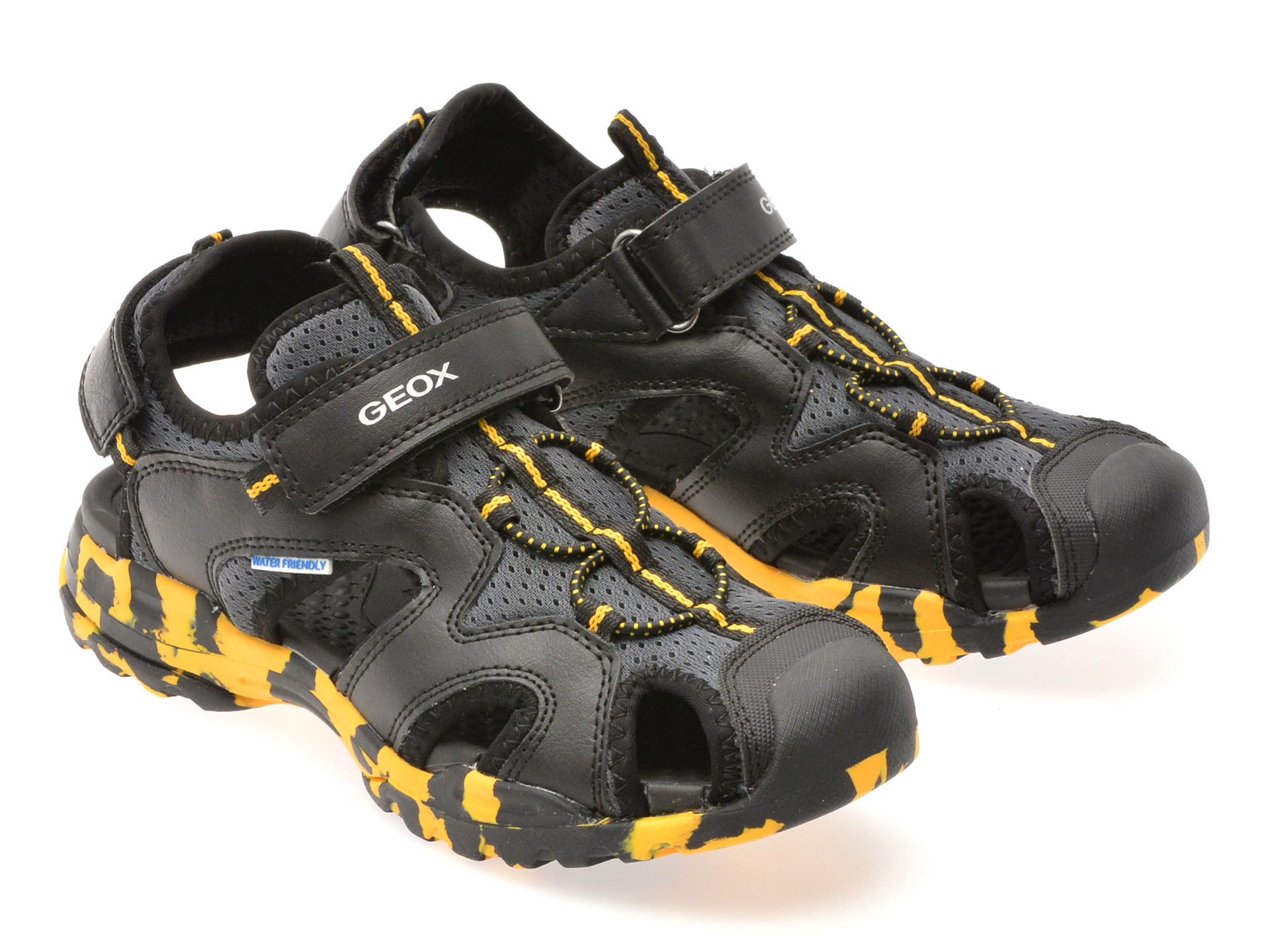 Sandale GEOX negre, J450RC, din material textil