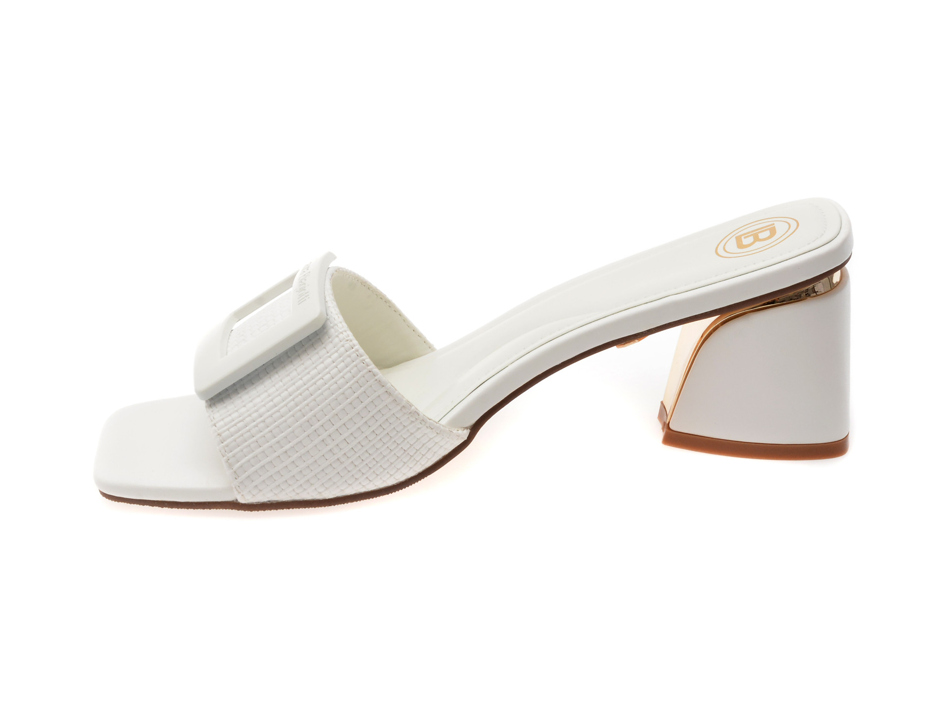 Papuci LAURA BIAGIOTTI albi, 9035, din material textil