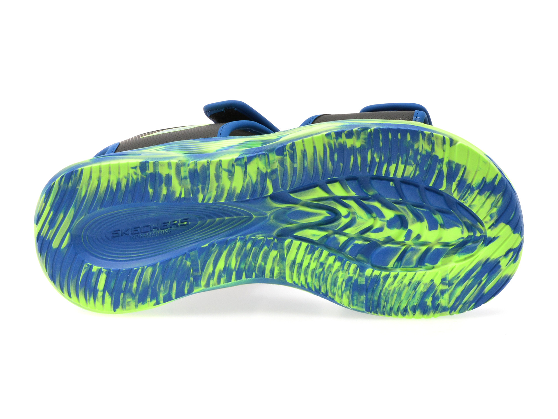 Sandale SKECHERS negre, SOLA GLOW SANDAL, din piele ecologica