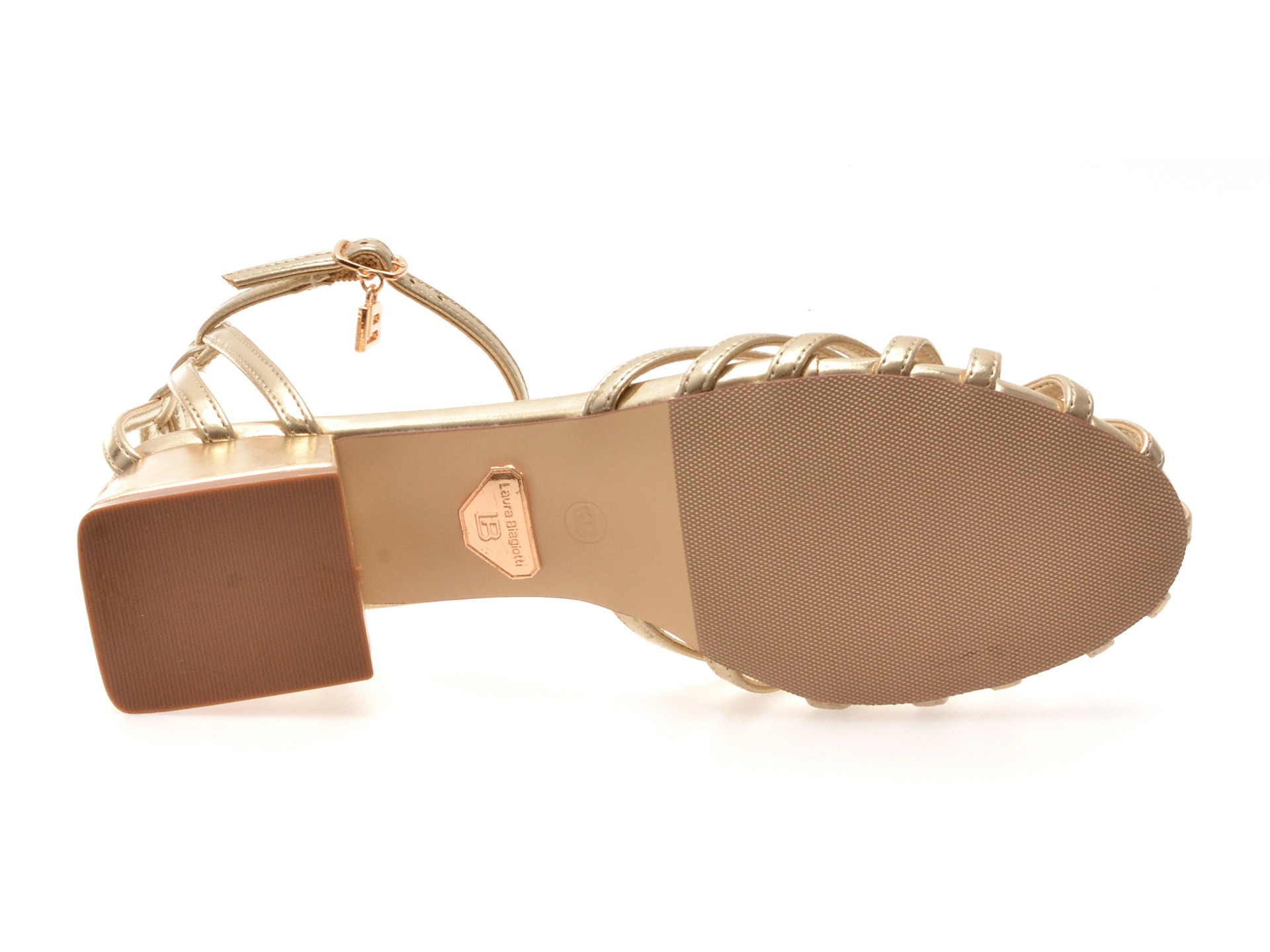 Sandale LAURA BIAGIOTTI aurii, 9031, din piele ecologica