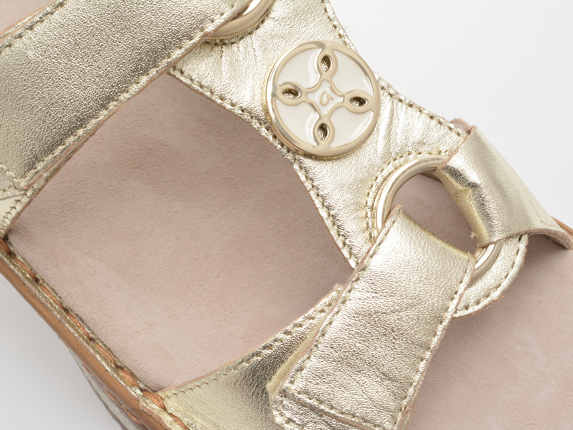 Papuci ARA aurii, 29003, din piele naturala