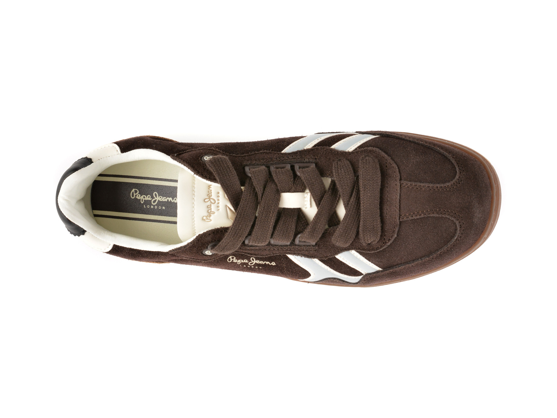 Pantofi sport PEPE JEANS maro, MS00009, din piele intoarsa