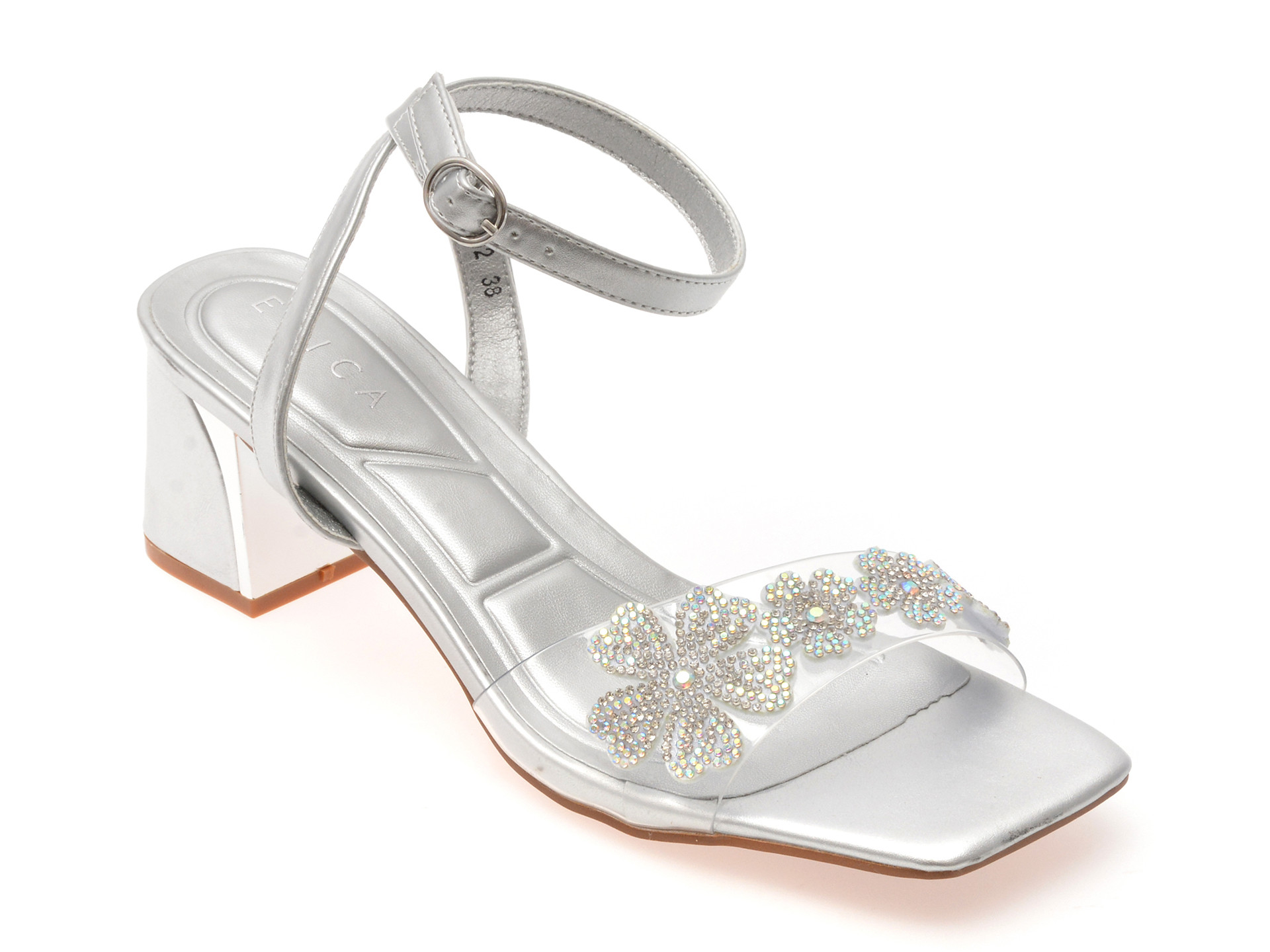 Sandale EPICA argintii, 101602, din piele ecologica