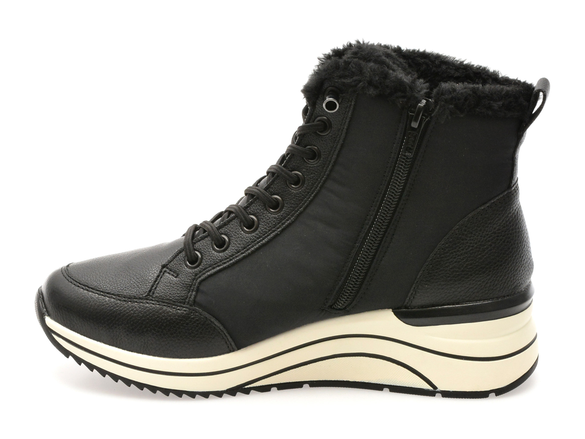 Ghete REMONTE negre, D0T80, din material textil