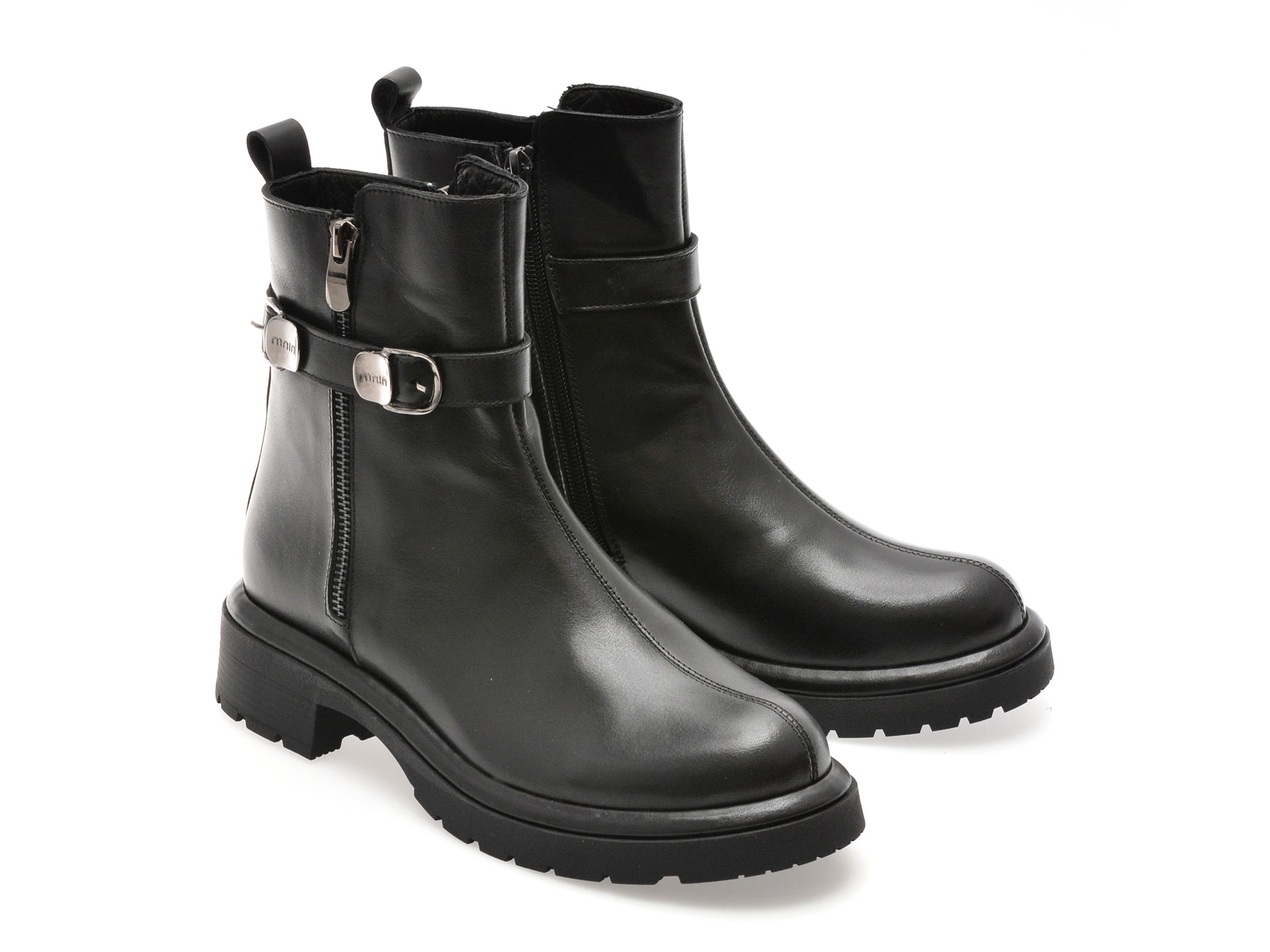 Ghete IMAGE negre, 1504181, din piele naturala