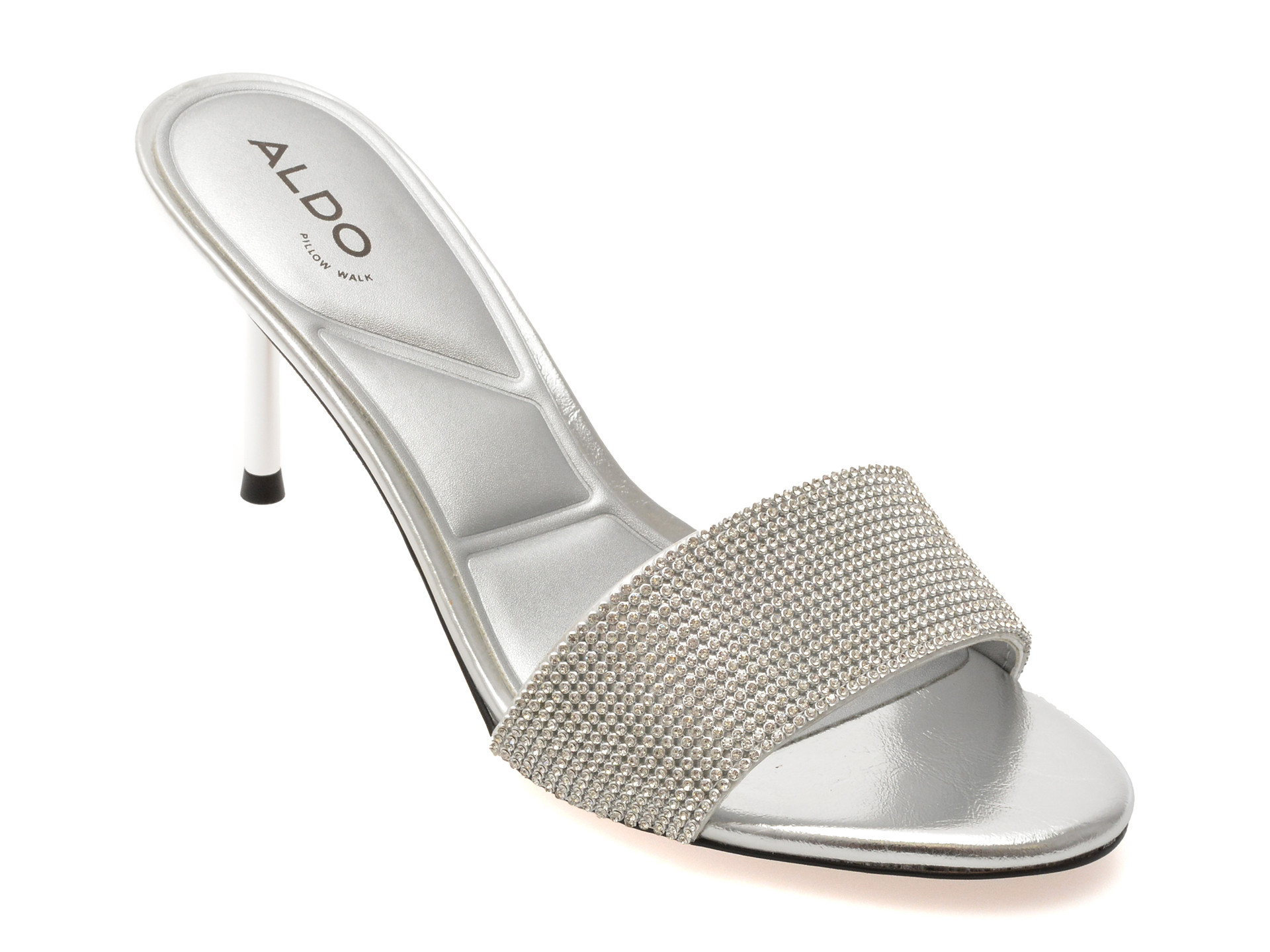 Papuci ALDO argintii, ETERNALLY 040, din piele ecologica
