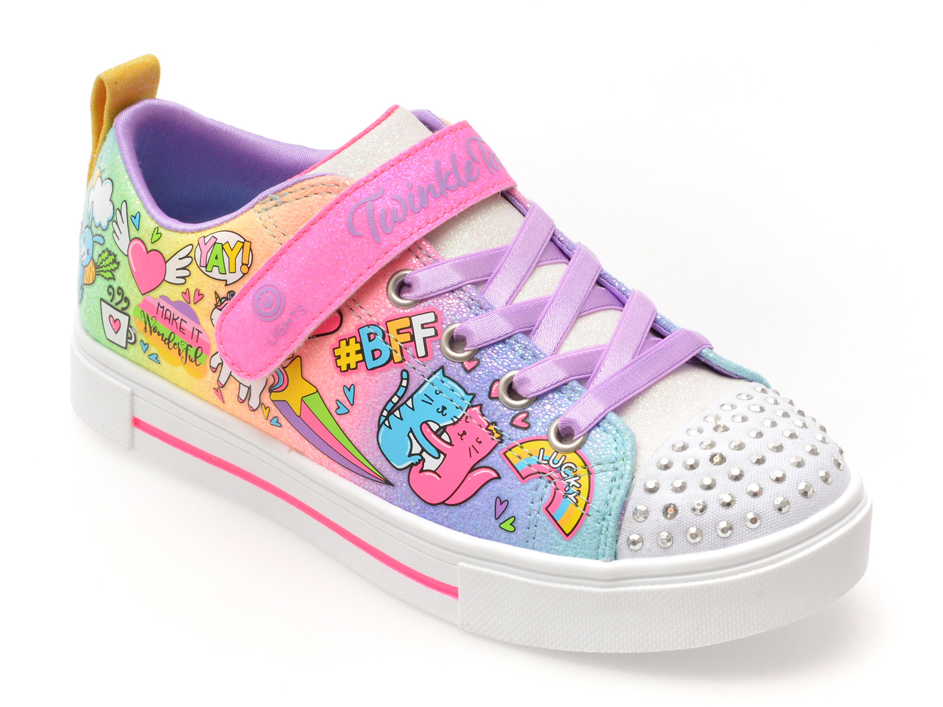 Pantofi sport SKECHERS multicolor, TWINKLE SPARKS, din piele ecologica