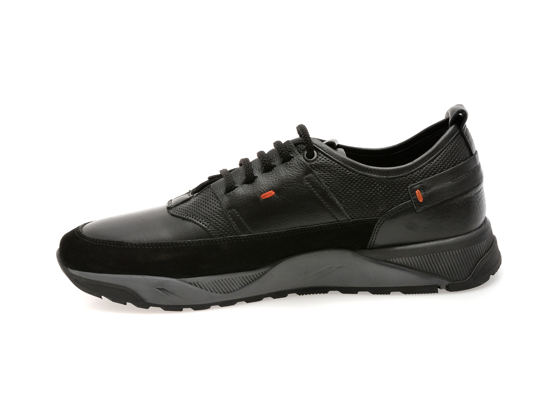 Pantofi sport OTTER negri, MISE121, din piele naturala