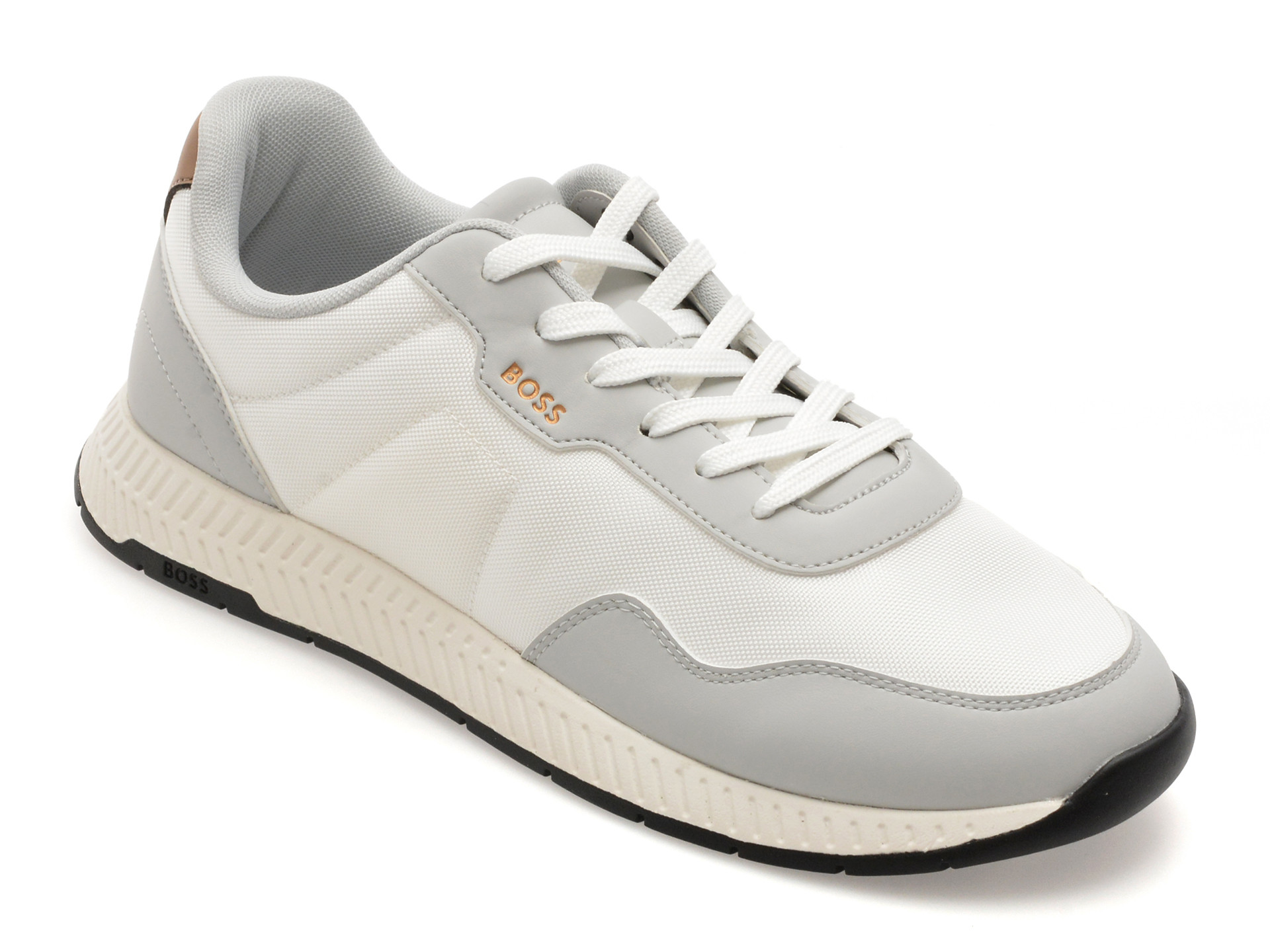 Pantofi sport BOSS albi, 6481, din piele ecologica