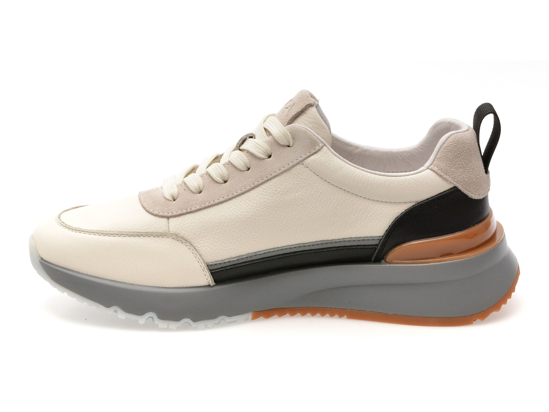 Pantofi sport EPICA albi, LN14, din piele naturala