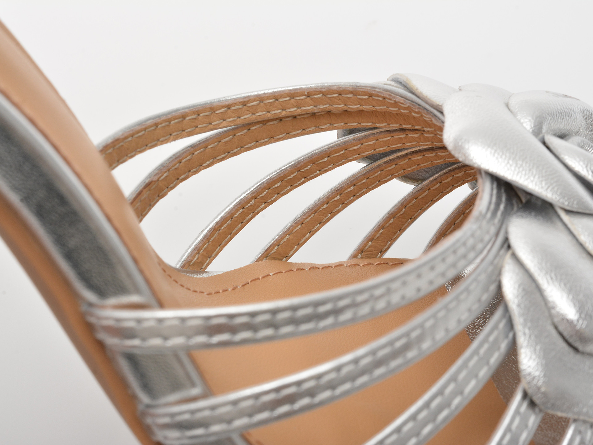 Sandale elegante EPICA argintii, 4H1106, din piele naturala