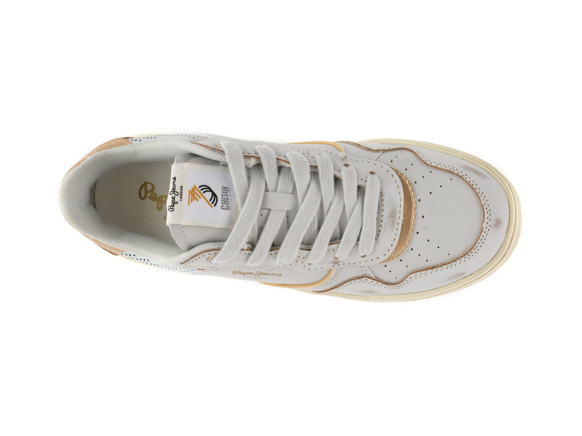 Pantofi sport PEPE JEANS gri, CHESTER DISTRESS, din piele ecologica