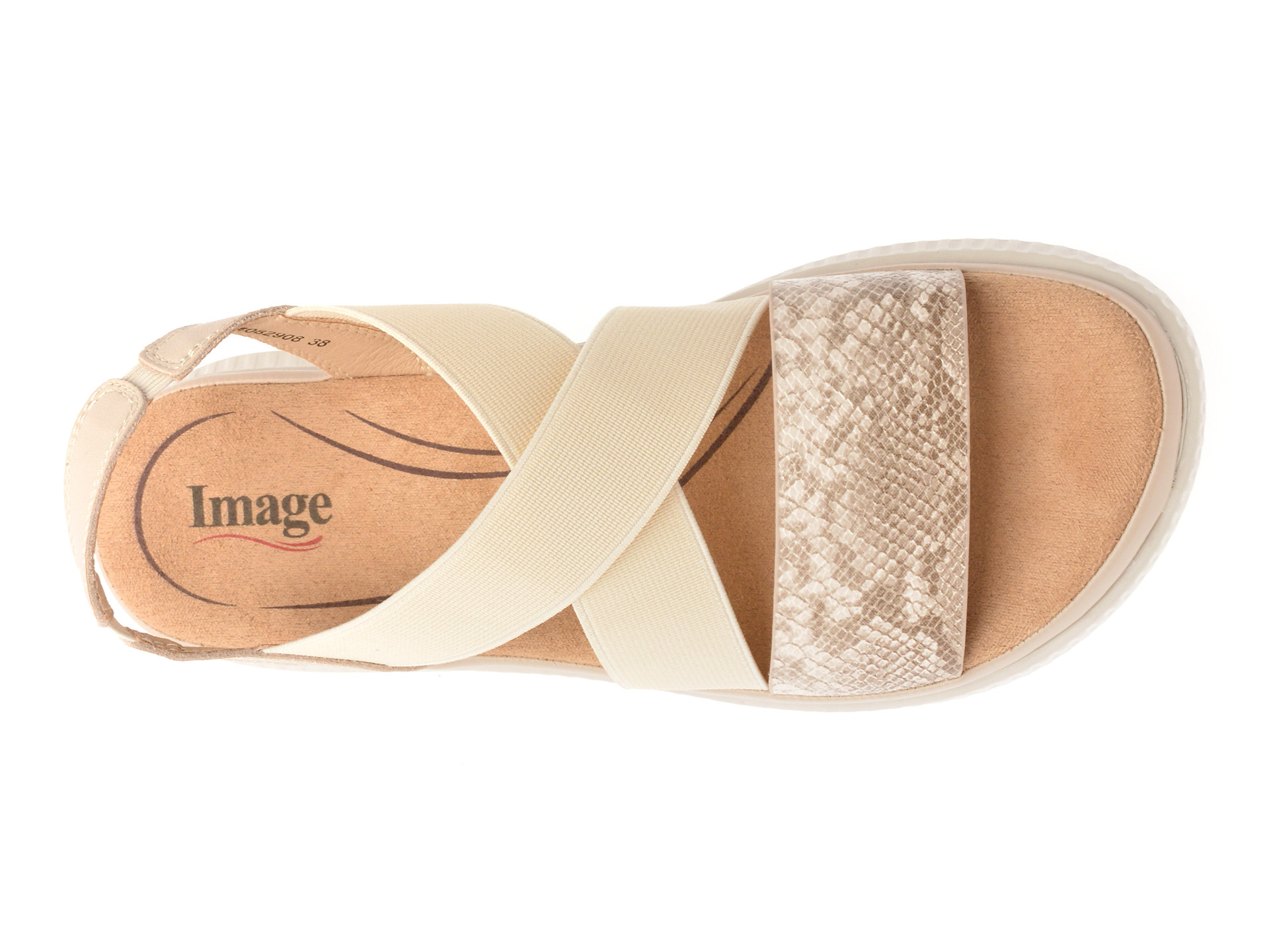 Sandale IMAGE bej, 82908, din piele naturala