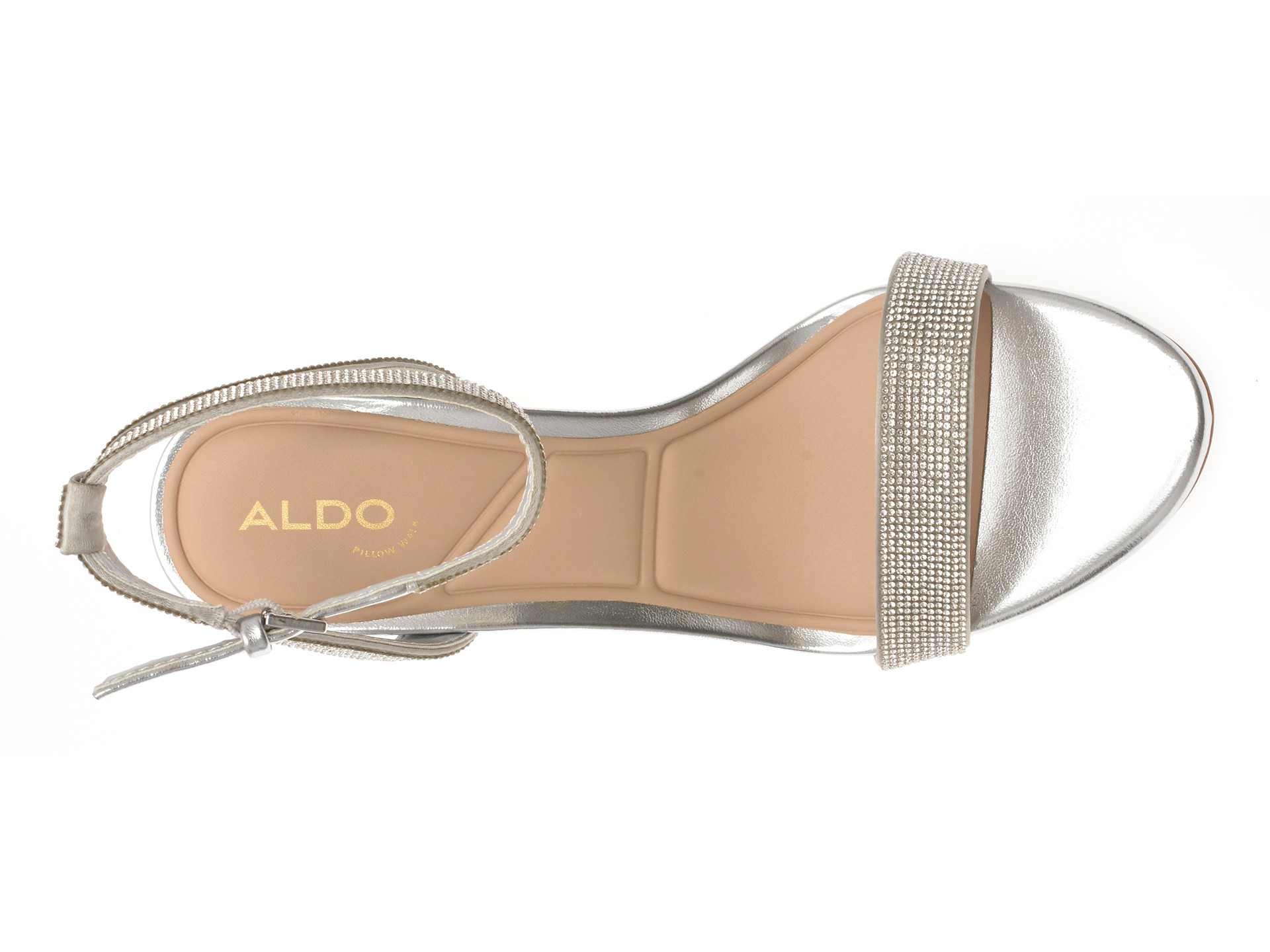 Sandale elegante ALDO argintii, RHIANNON 040, din piele ecologica