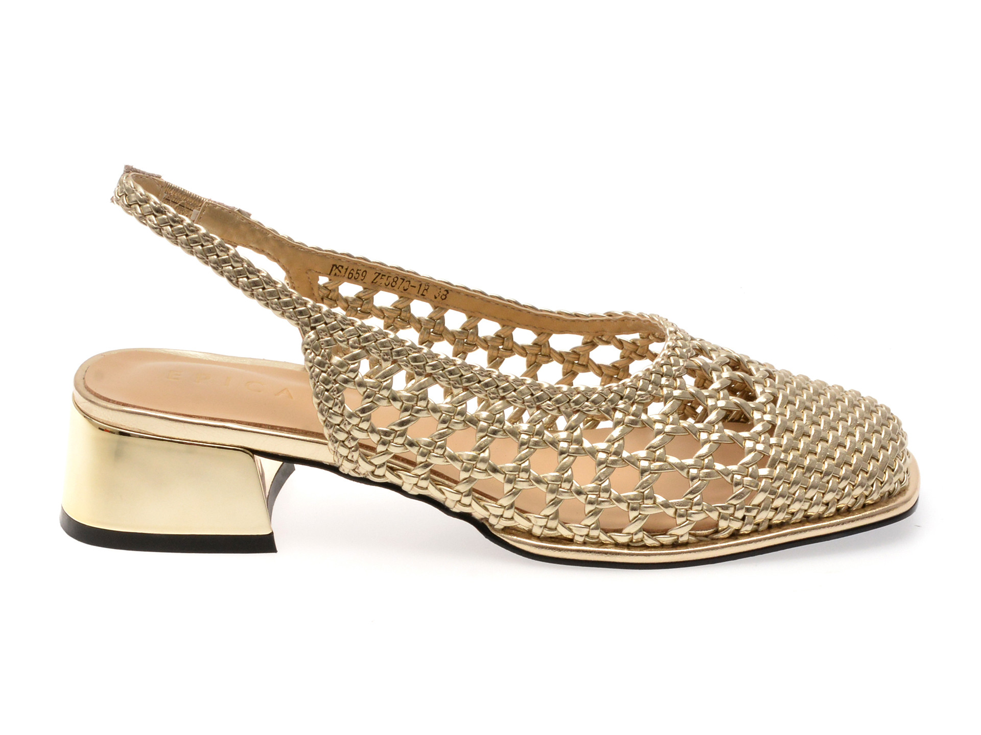 Pantofi EPICA aurii, 1659, din piele ecologica