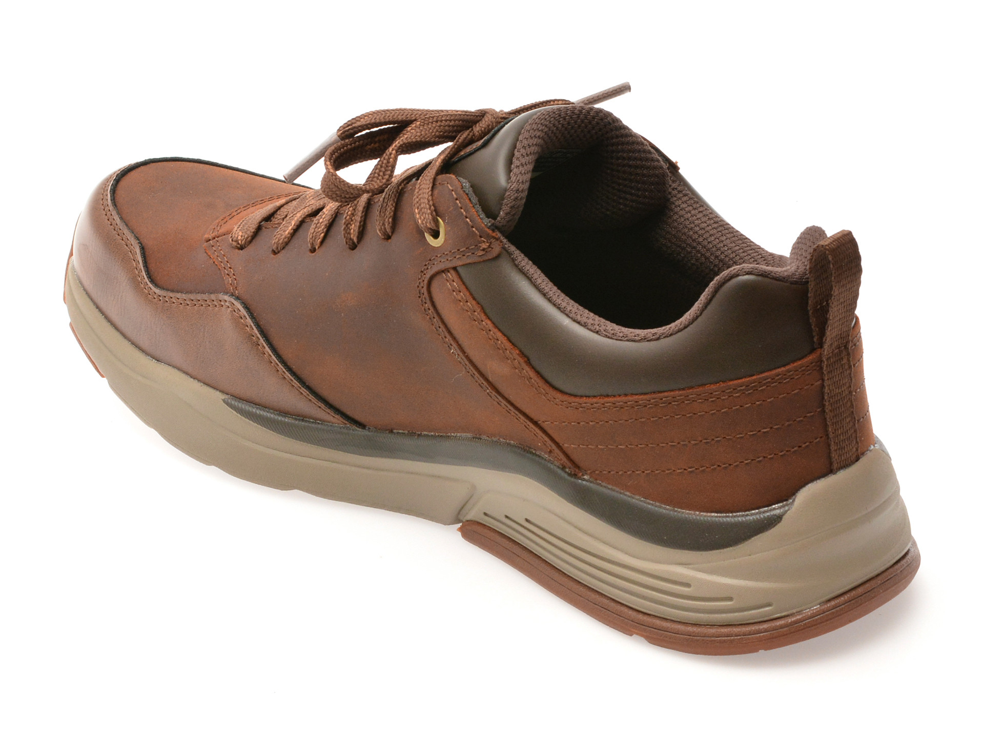 Pantofi sport SKECHERS maro, BENAGO, din piele naturala