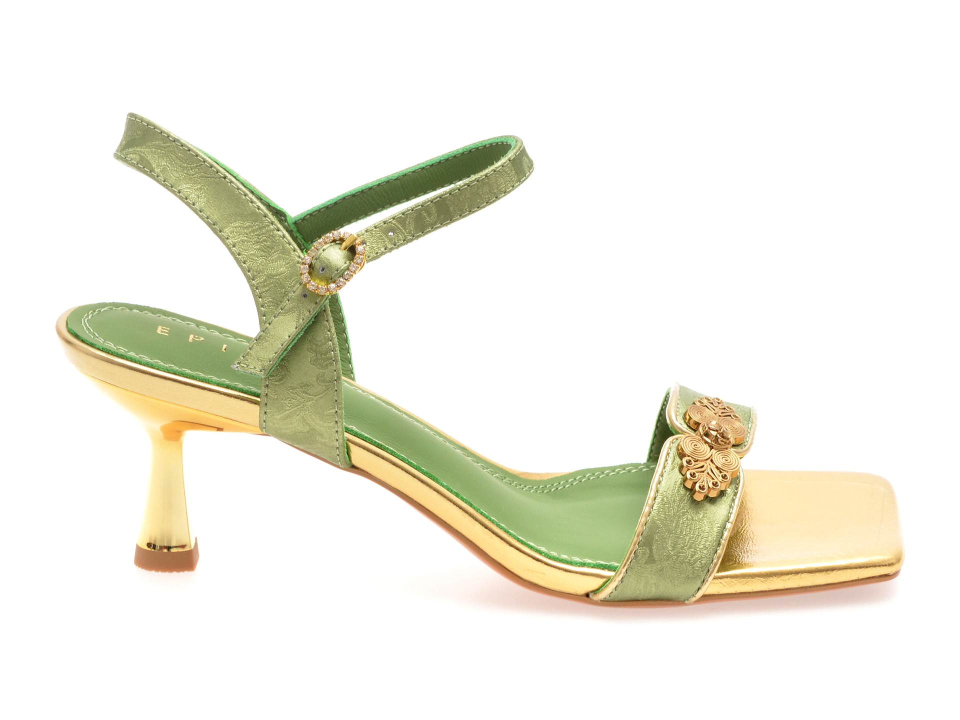 Sandale elegante EPICA verzi, H210, din piele naturala