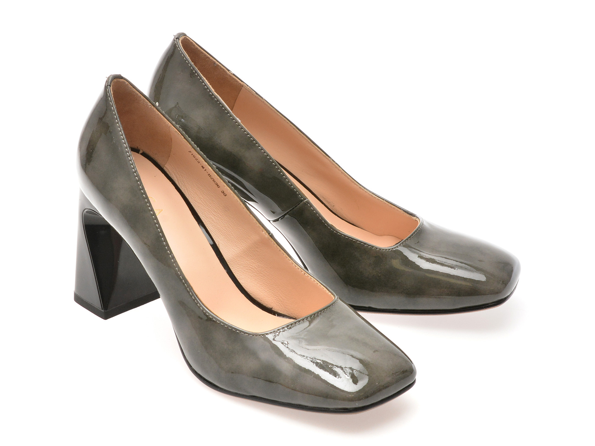 Pantofi eleganti EPICA gri, 71822, din piele naturala lacuita