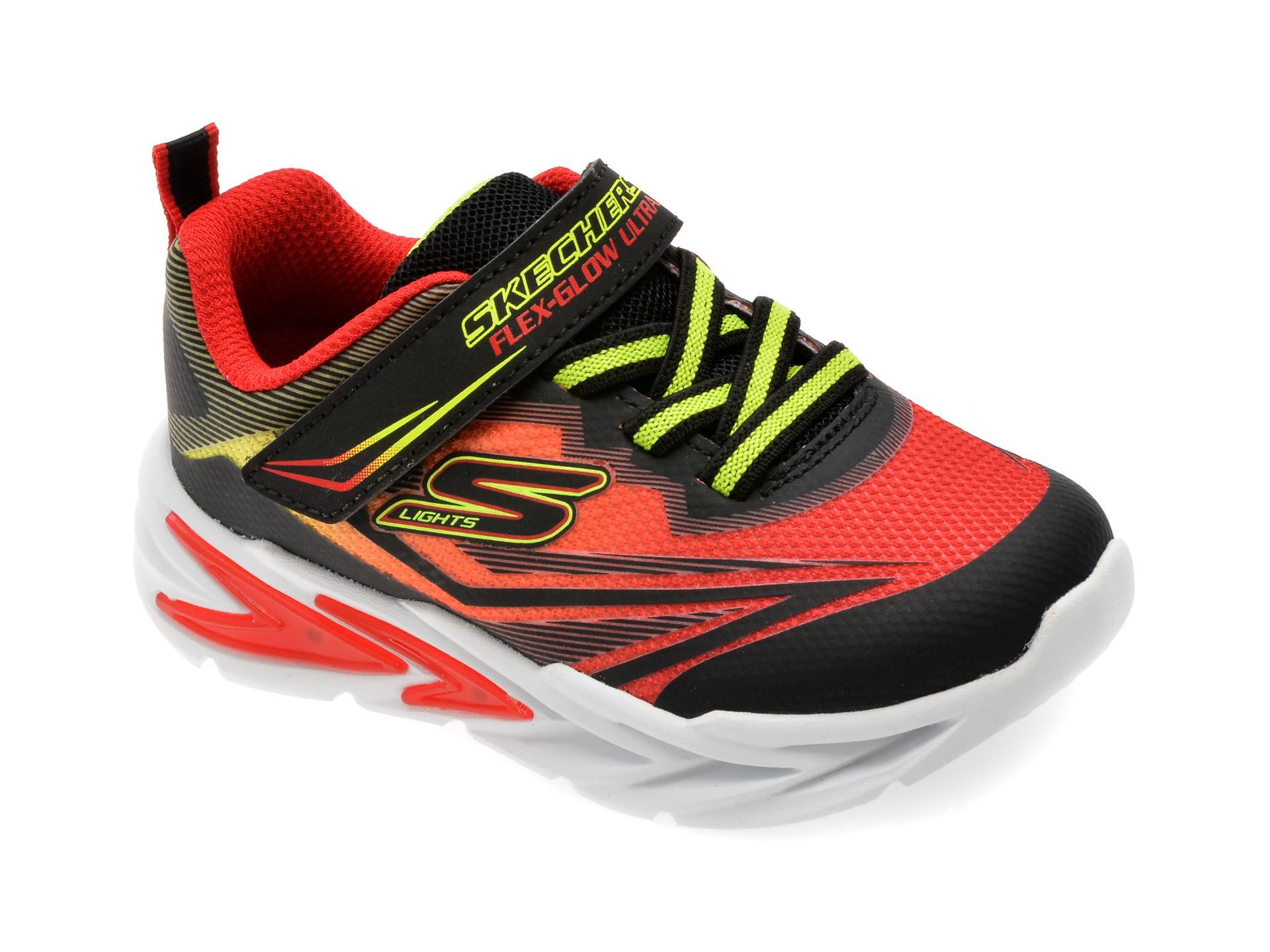 Pantofi sport SKECHERS negri, FLEX-GLOW ULTRA, din material textil