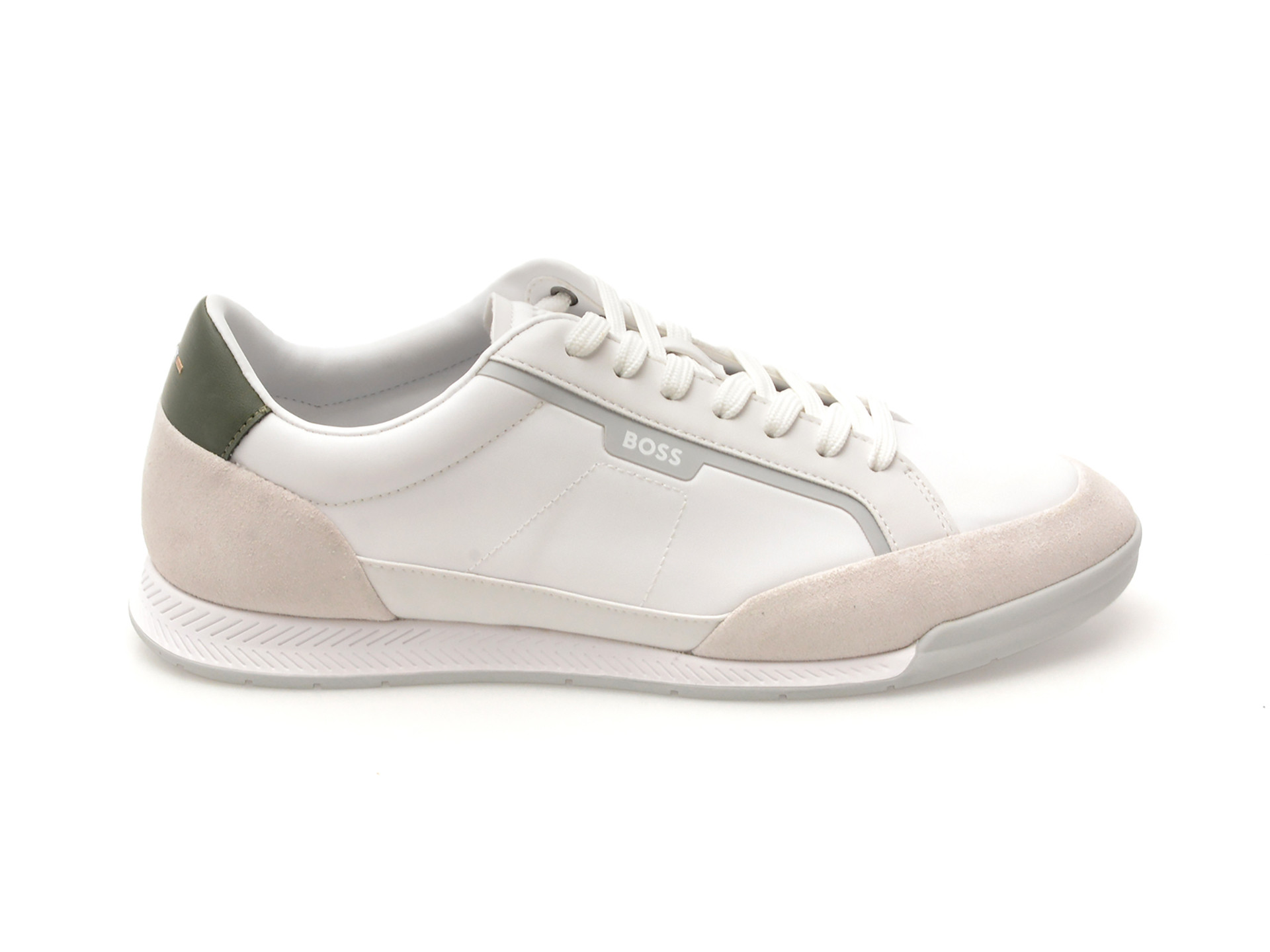 Pantofi sport BOSS albi, 8864, din material textil