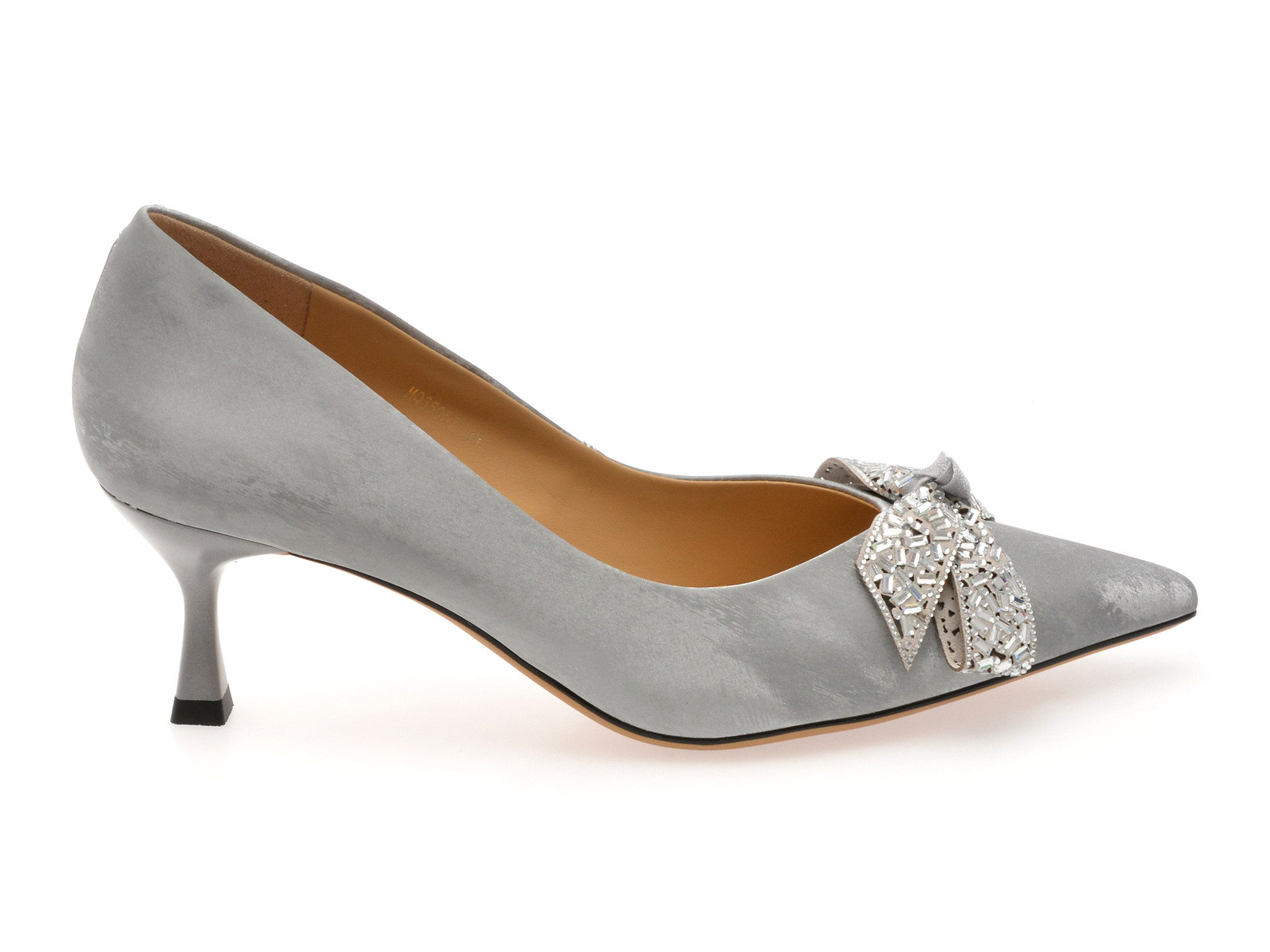 Pantofi eleganti EPICA argintii, 65057, din piele naturala