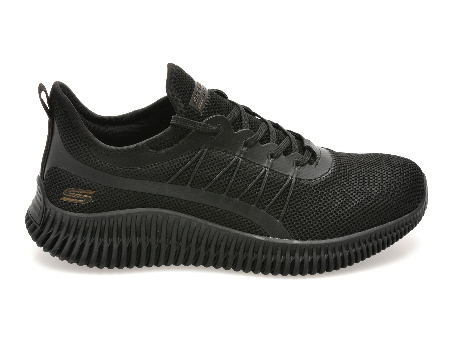 Pantofi sport SKECHERS negri, BOBS GEO, din material textil