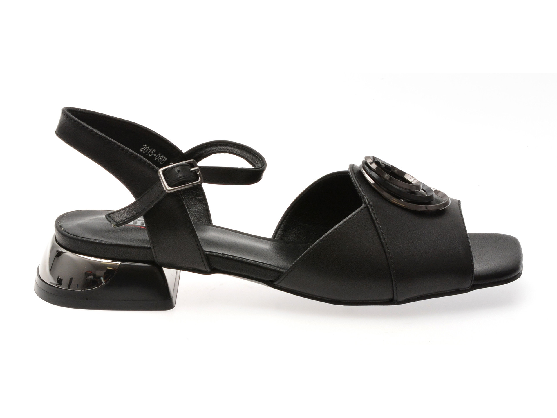 Sandale IMAGE negre, 201508, din piele naturala