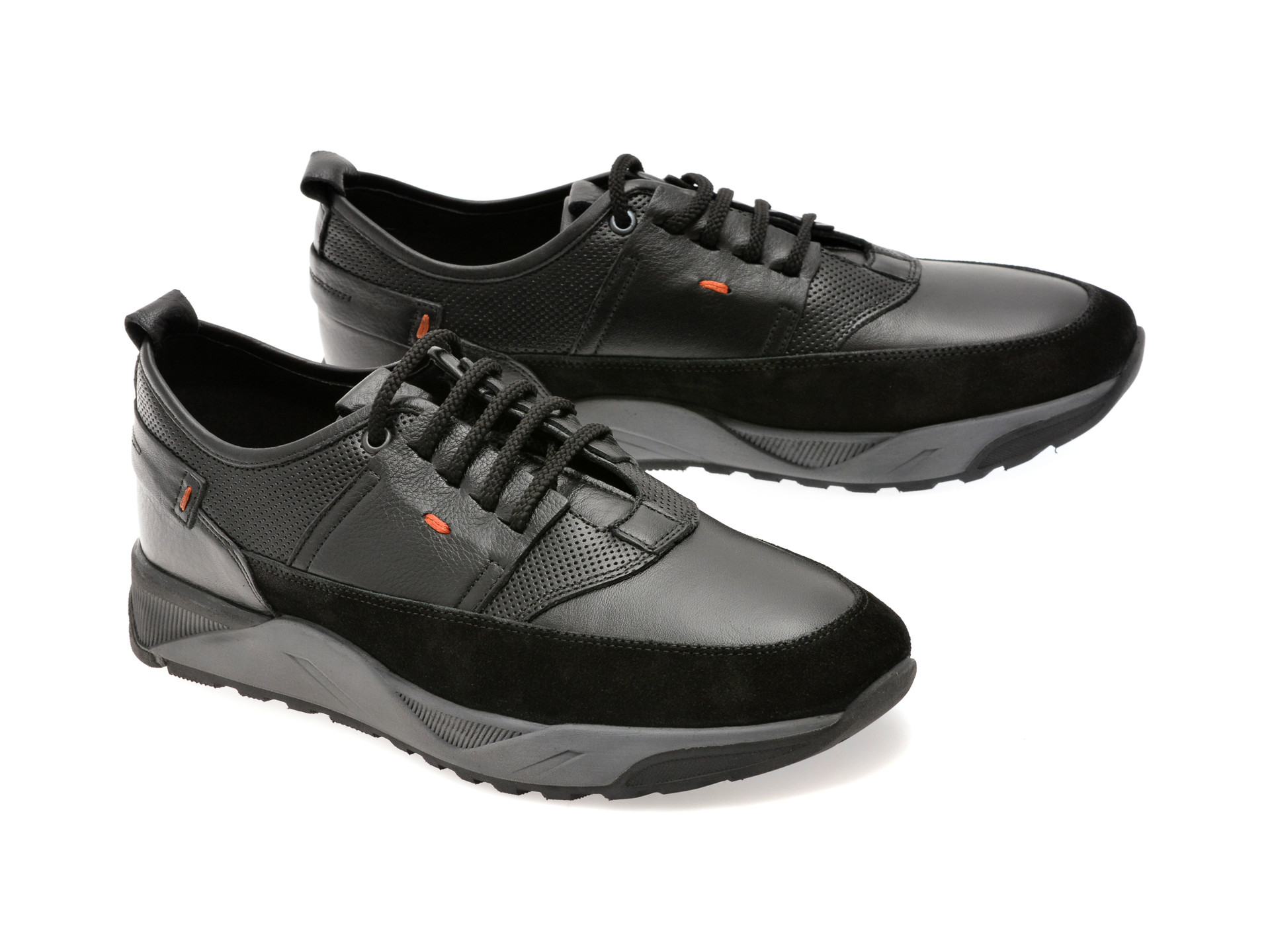 Pantofi sport OTTER negri, MISE121, din piele naturala