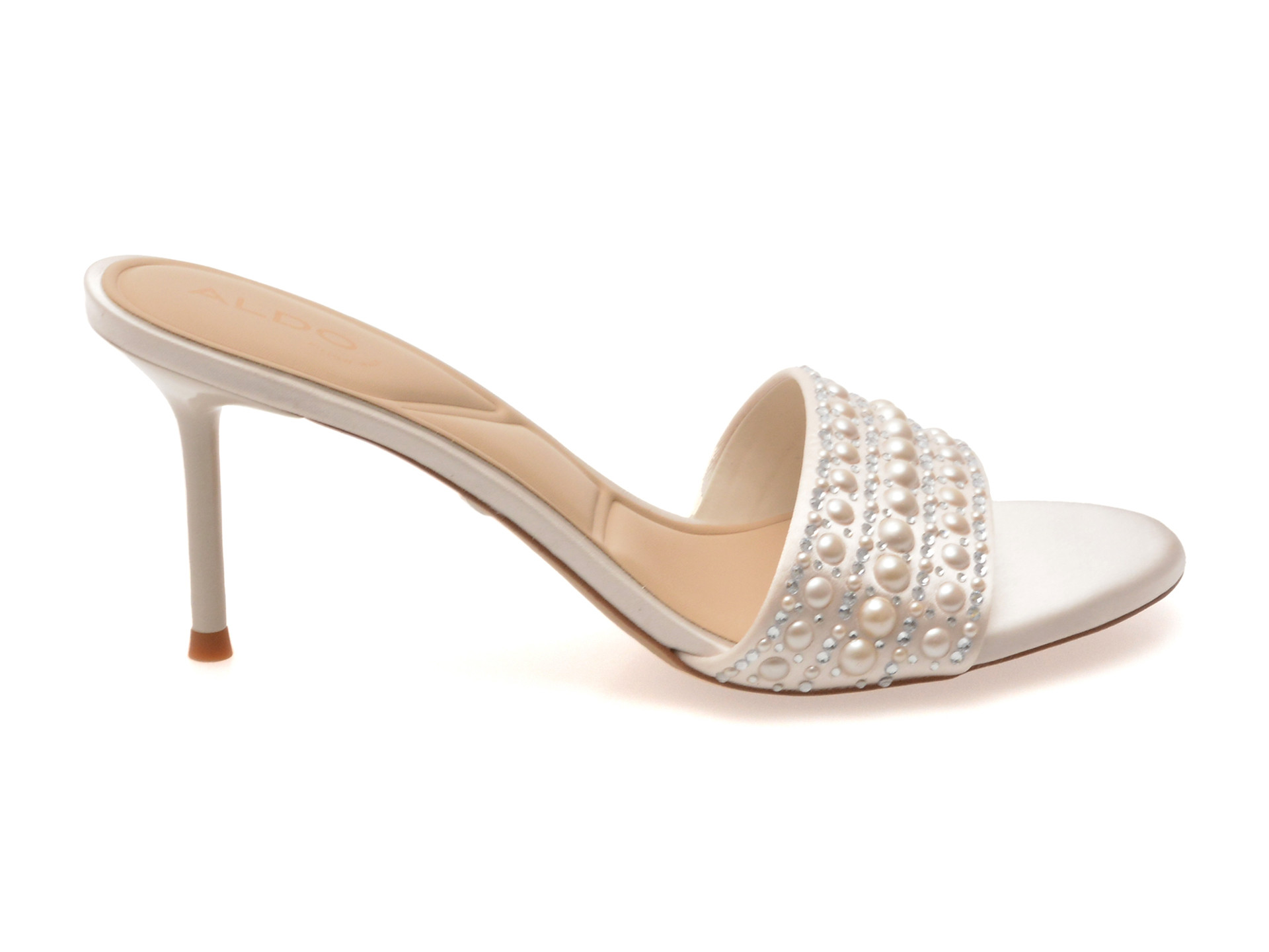 Papuci ALDO albi, ETERNALLY 110, din material textil