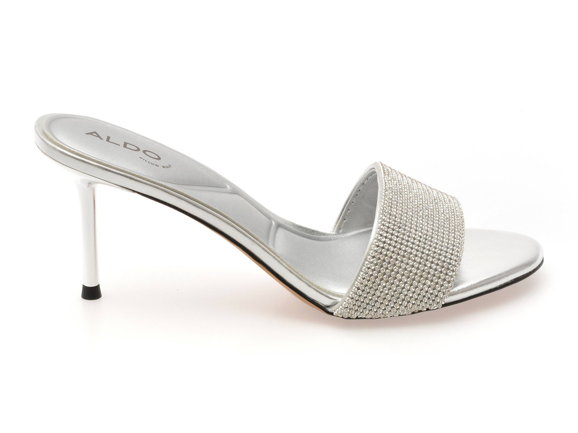 Papuci ALDO argintii, ETERNALLY 040, din piele ecologica