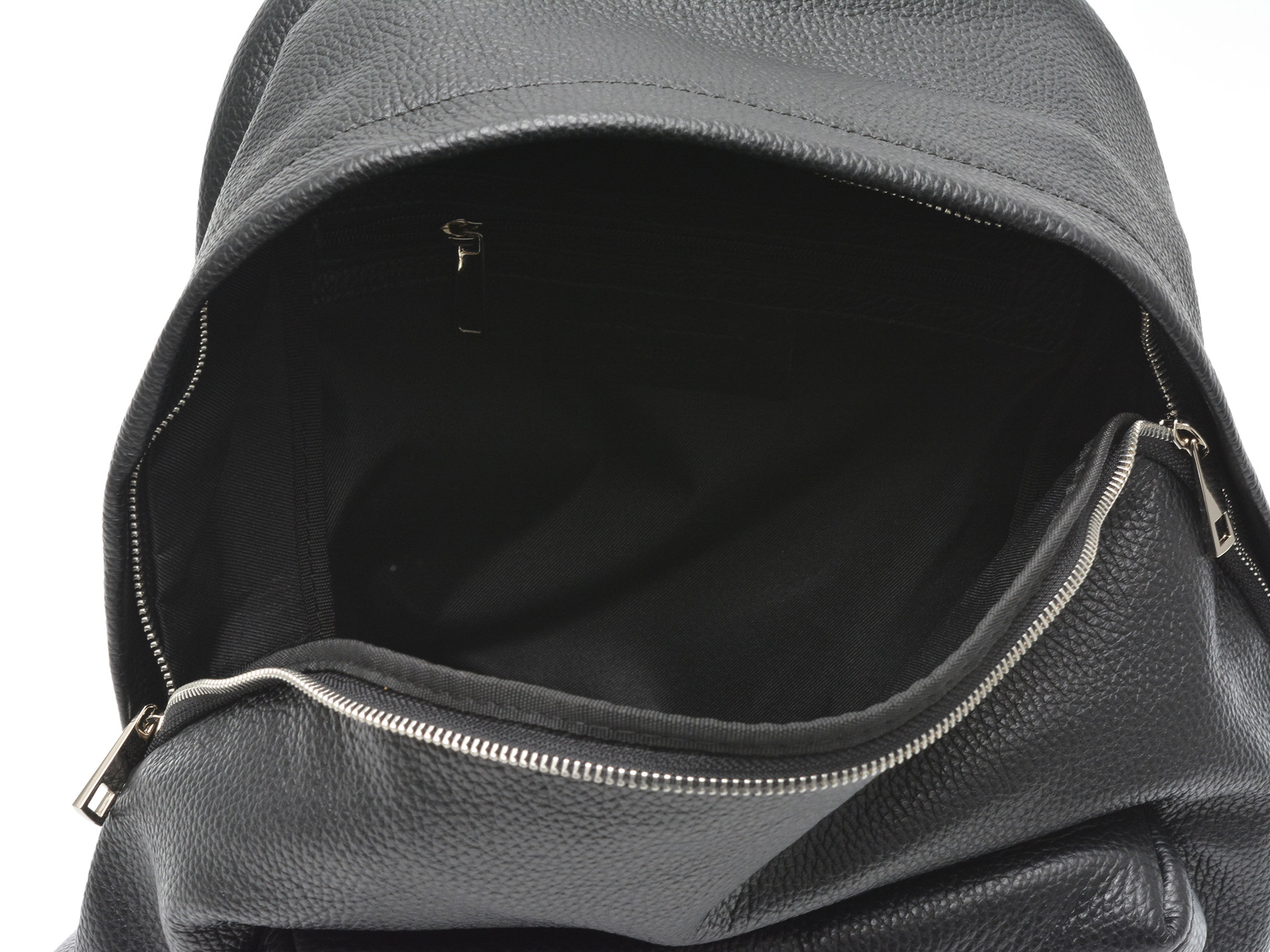 Rucsac MARIO FERRETTI negru, BB72, din piele naturala