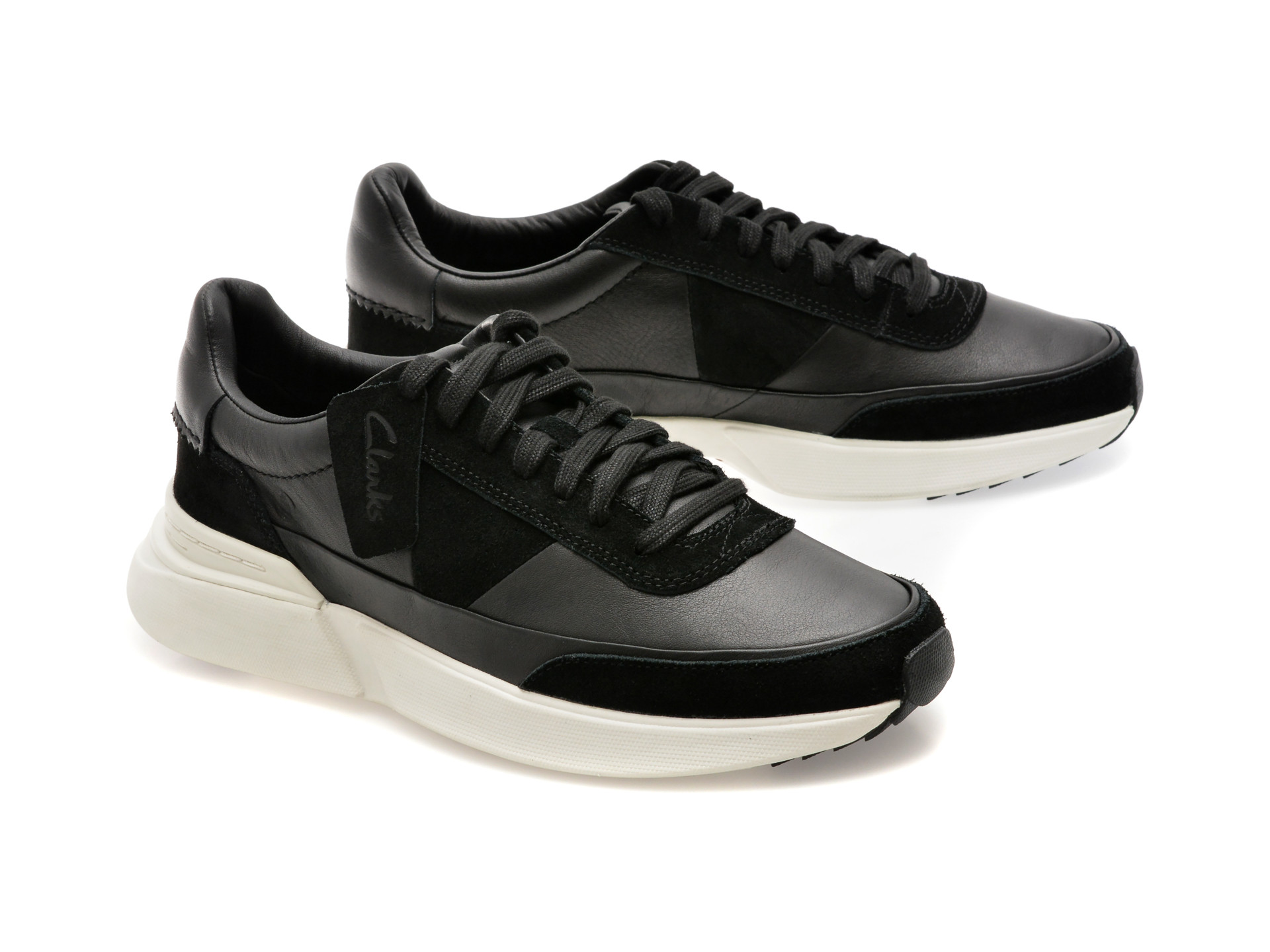 Pantofi sport CLARKS negri, CRAFT PACE, din piele naturala