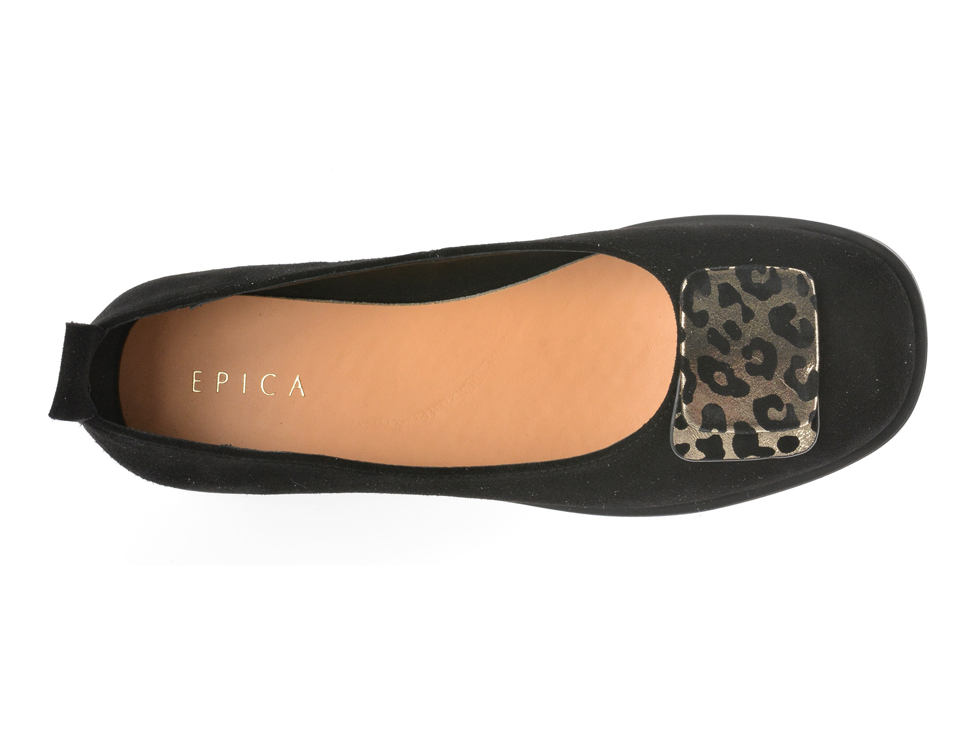 Balerini EPICA negri, V732G20, din piele intoarsa