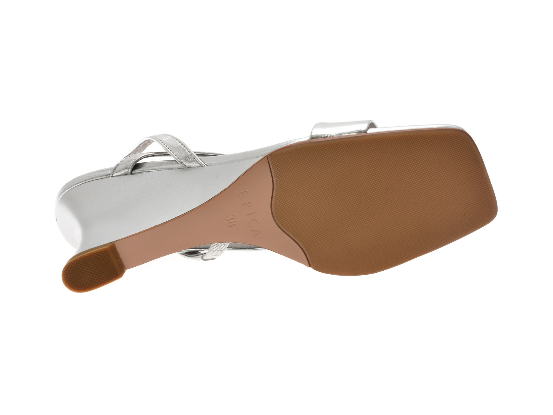 Sandale EPICA argintii, S097, din piele naturala