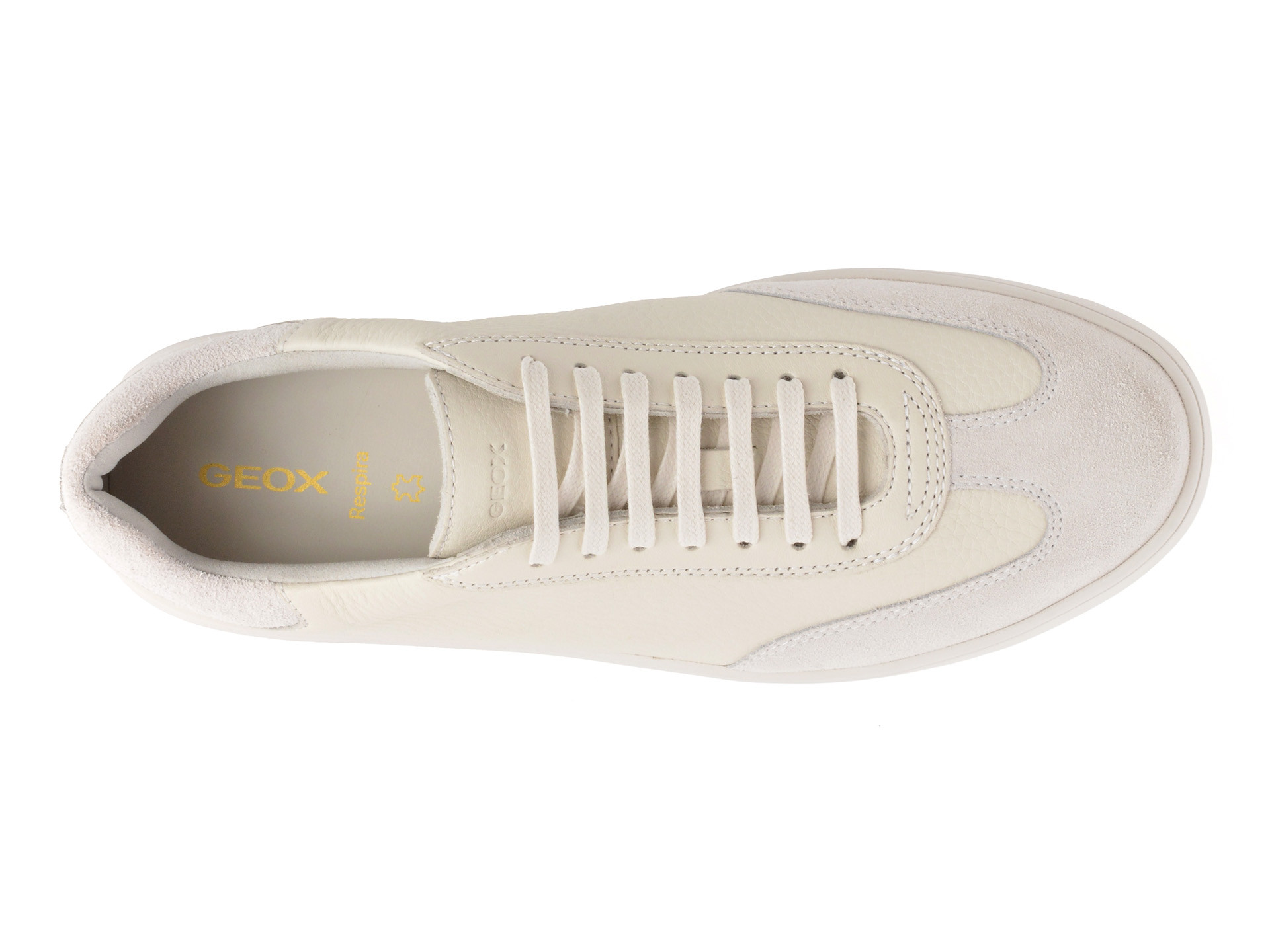 Pantofi sport GEOX albi, U55CHA, din piele naturala