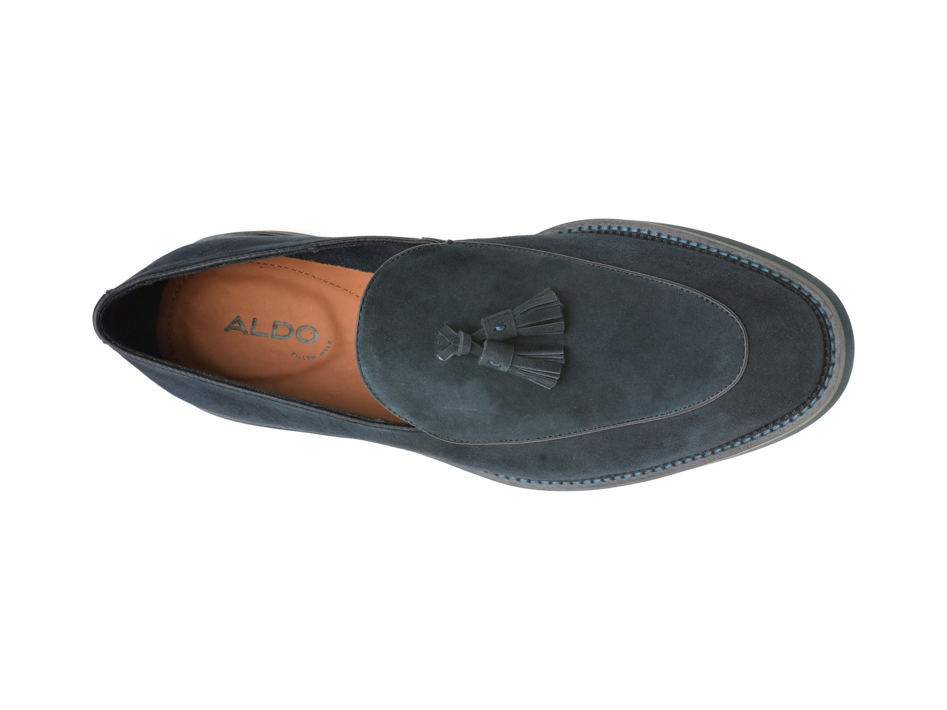 Mocasini eleganti ALDO bleumarin, PORTOS 410, din piele intoarsa