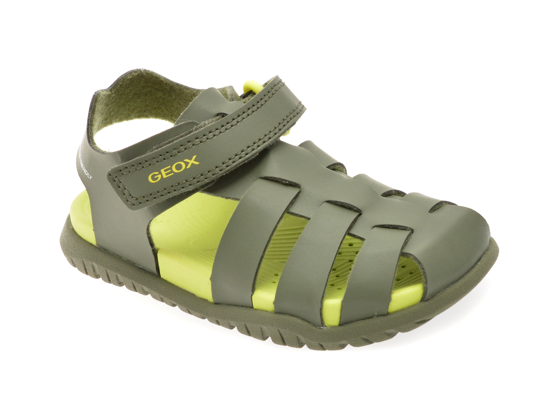 Sandale GEOX verzi, B556AA, din piele ecologica