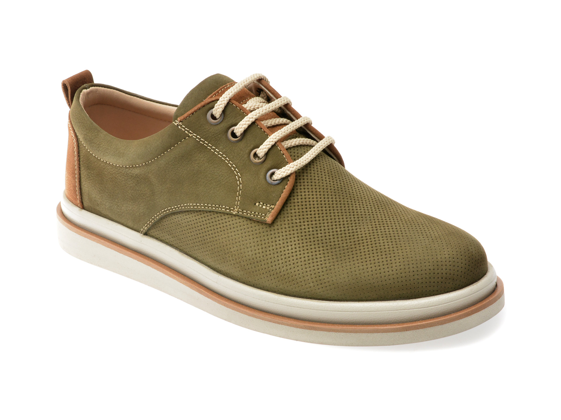 Pantofi OTTER kaki, 2131, din nabuc