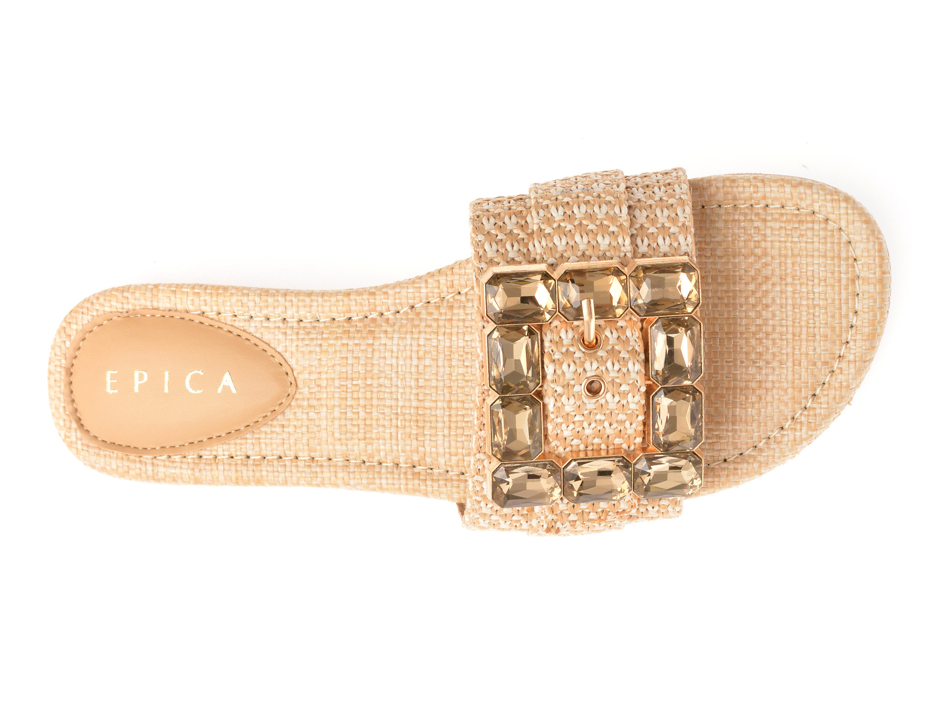 Papuci EPICA bej, 70420, din piele ecologica