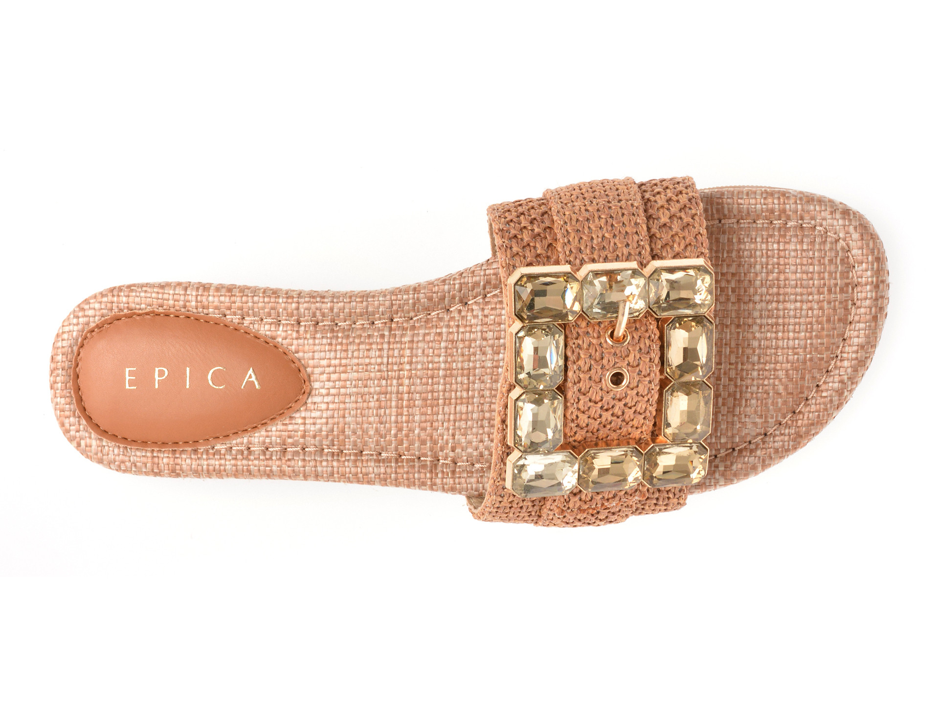 Papuci EPICA maro, 70420, din piele ecologica