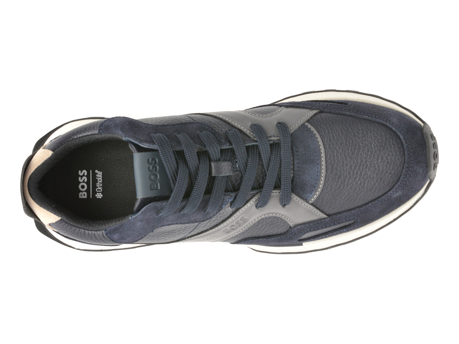 Pantofi sport BOSS albastri, 8782, din piele naturala