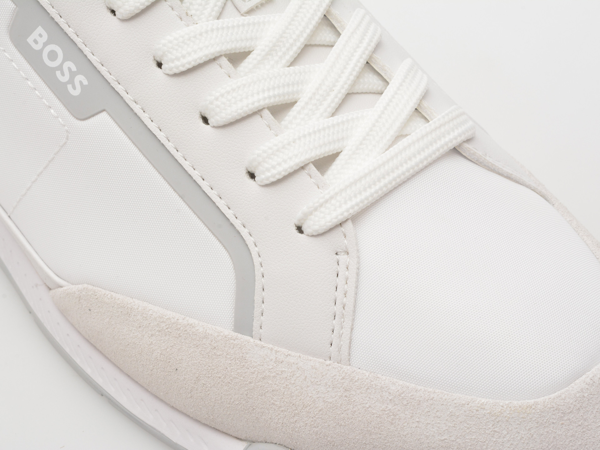Pantofi sport BOSS albi, 8864, din material textil