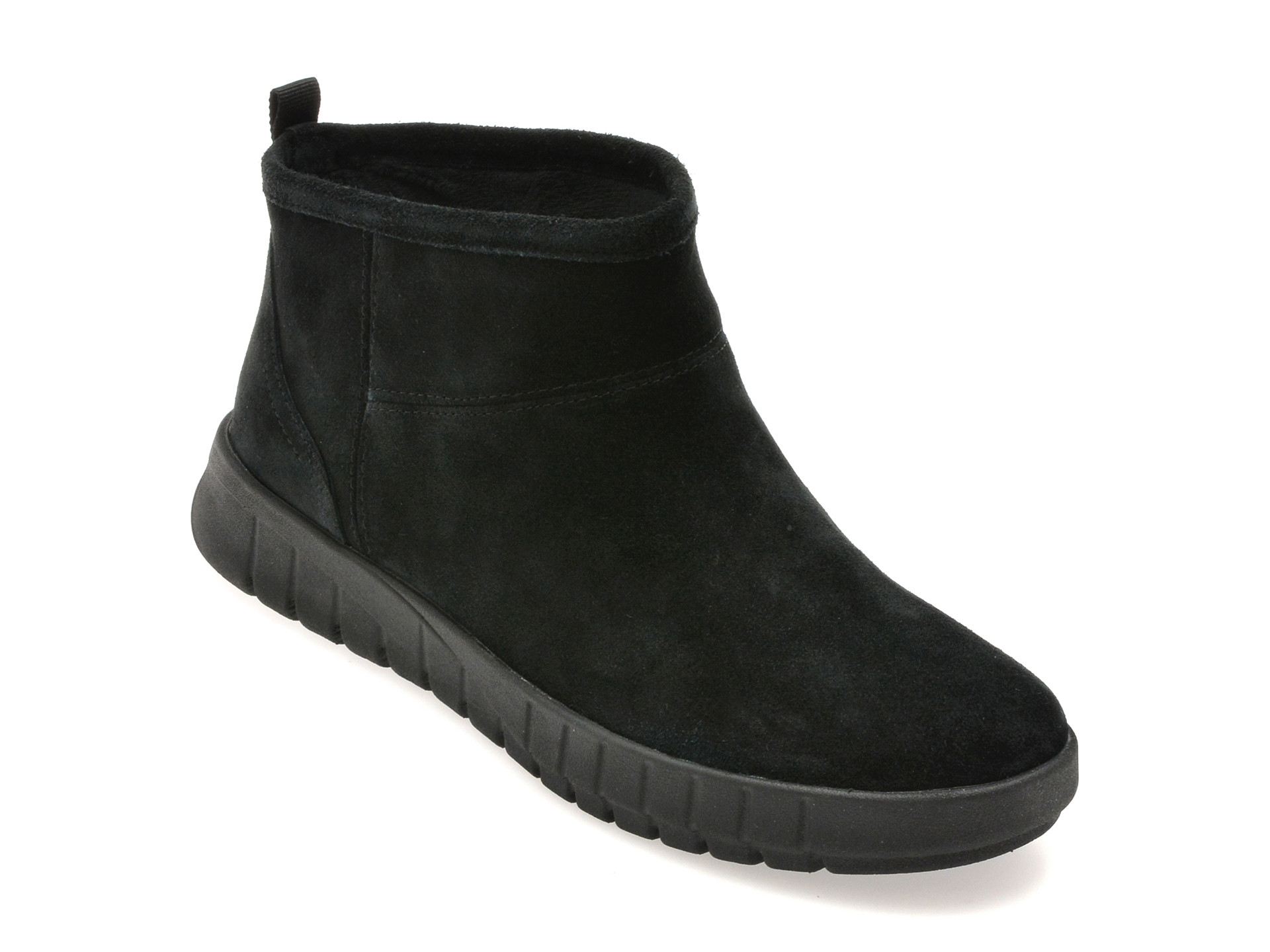 Ghete GEOX negre, D569AA, din piele intoarsa