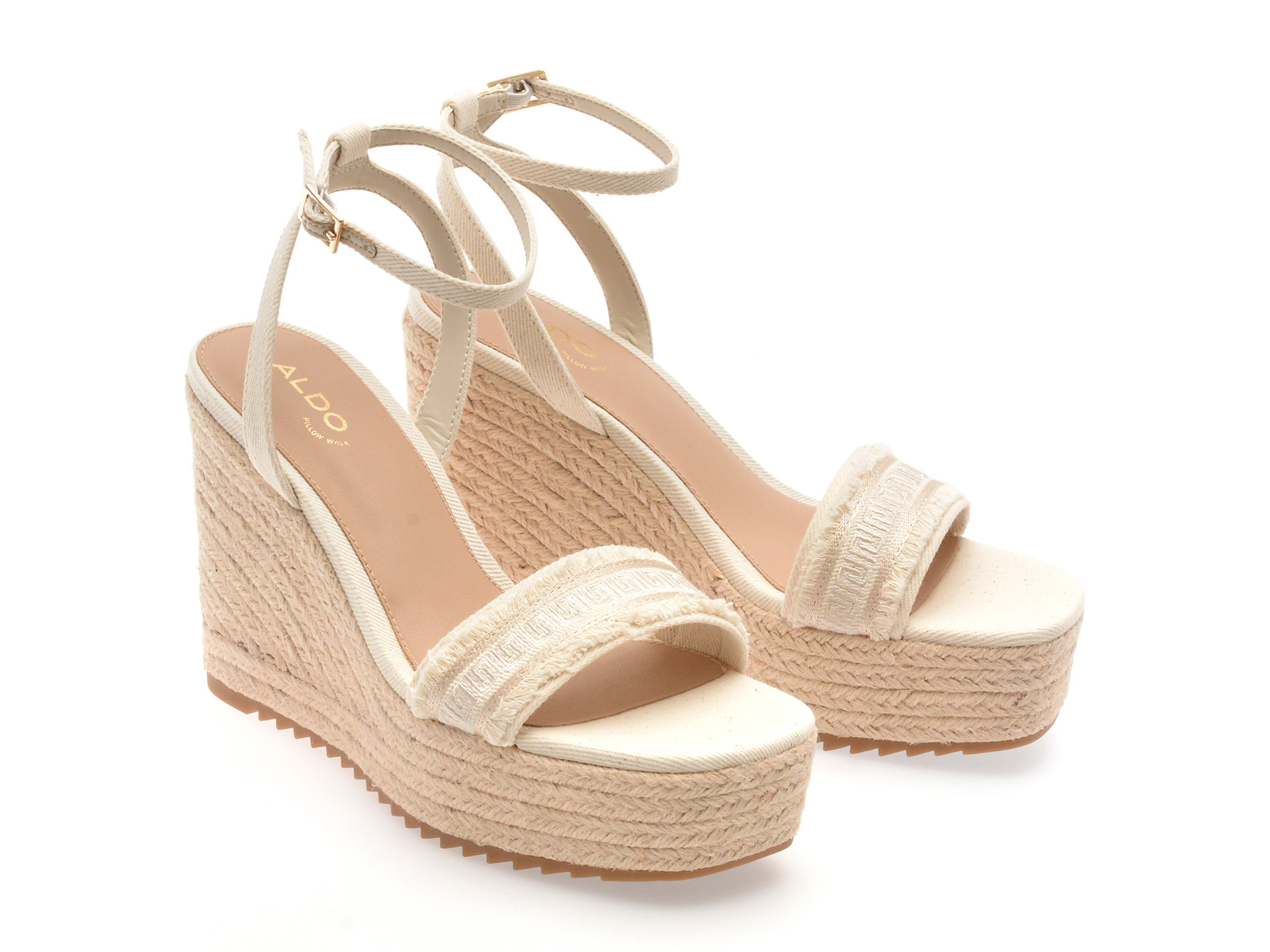 Sandale ALDO albe, ABERITRAM 110, din material textil