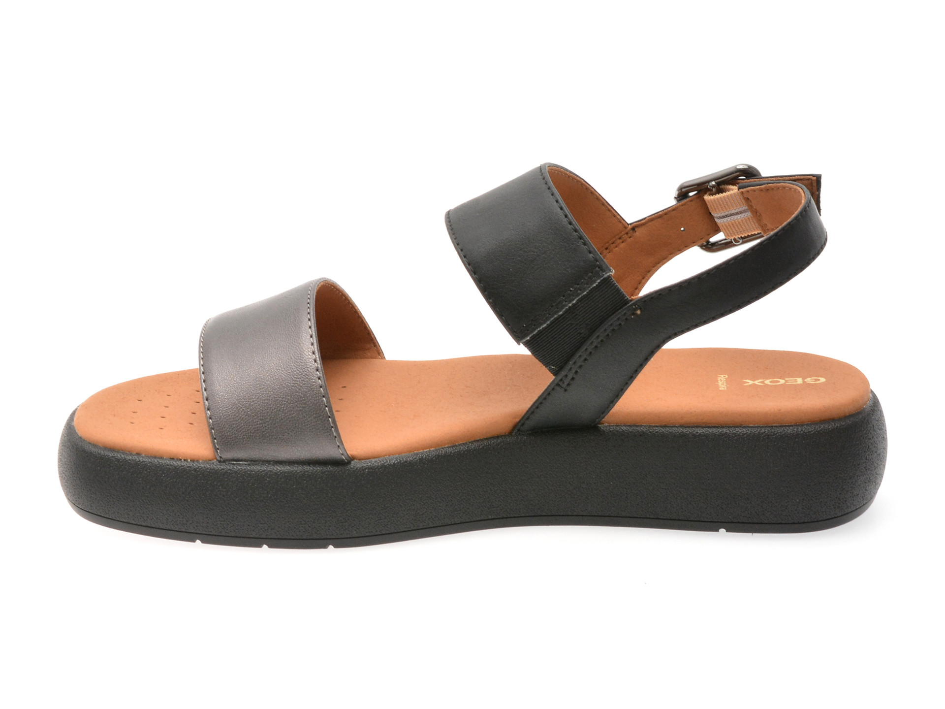 Sandale GEOX negre, D550NA, din piele ecologica